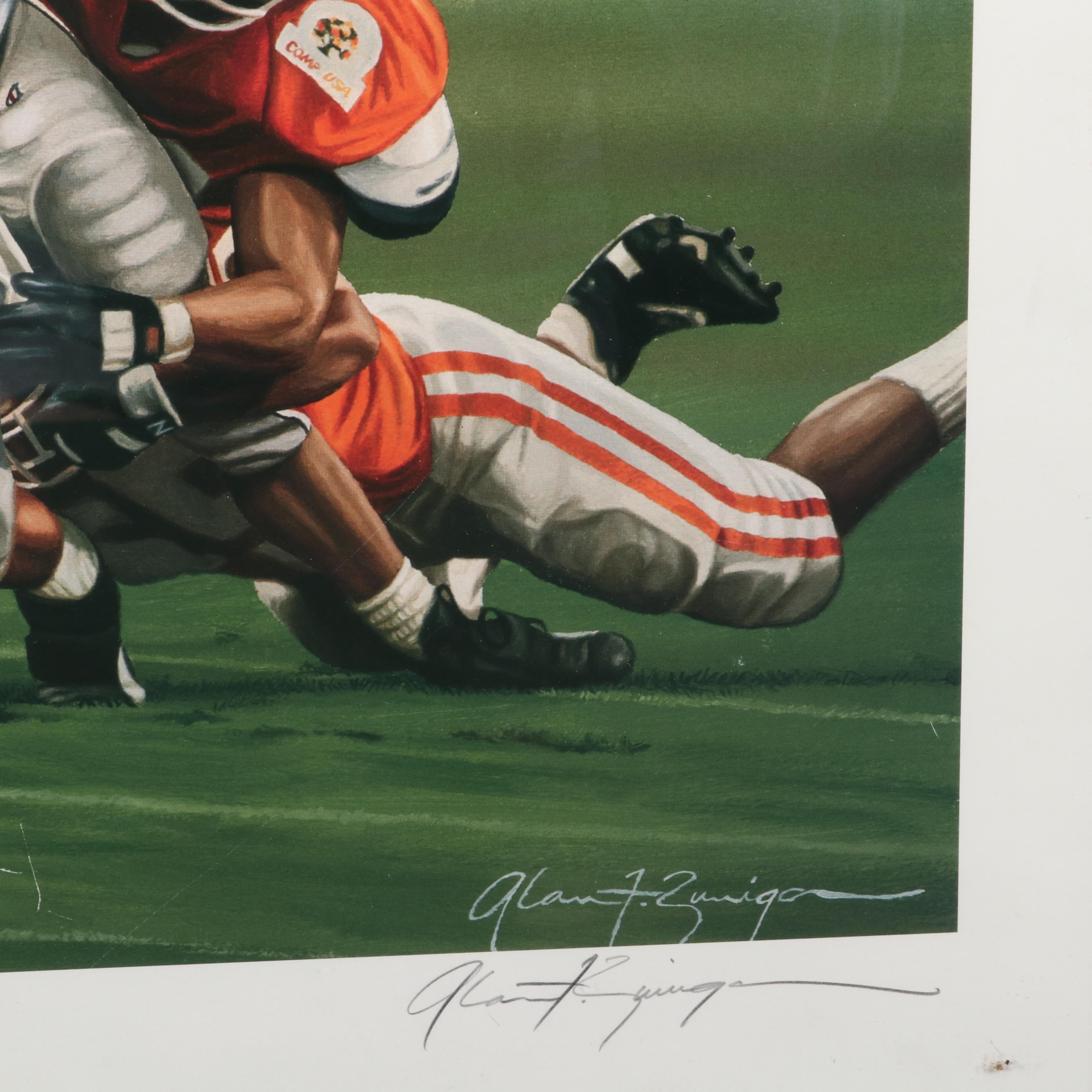 Tennessee Football Phillip Fulmer Signed Numbered Print Featuring Peyton Manning