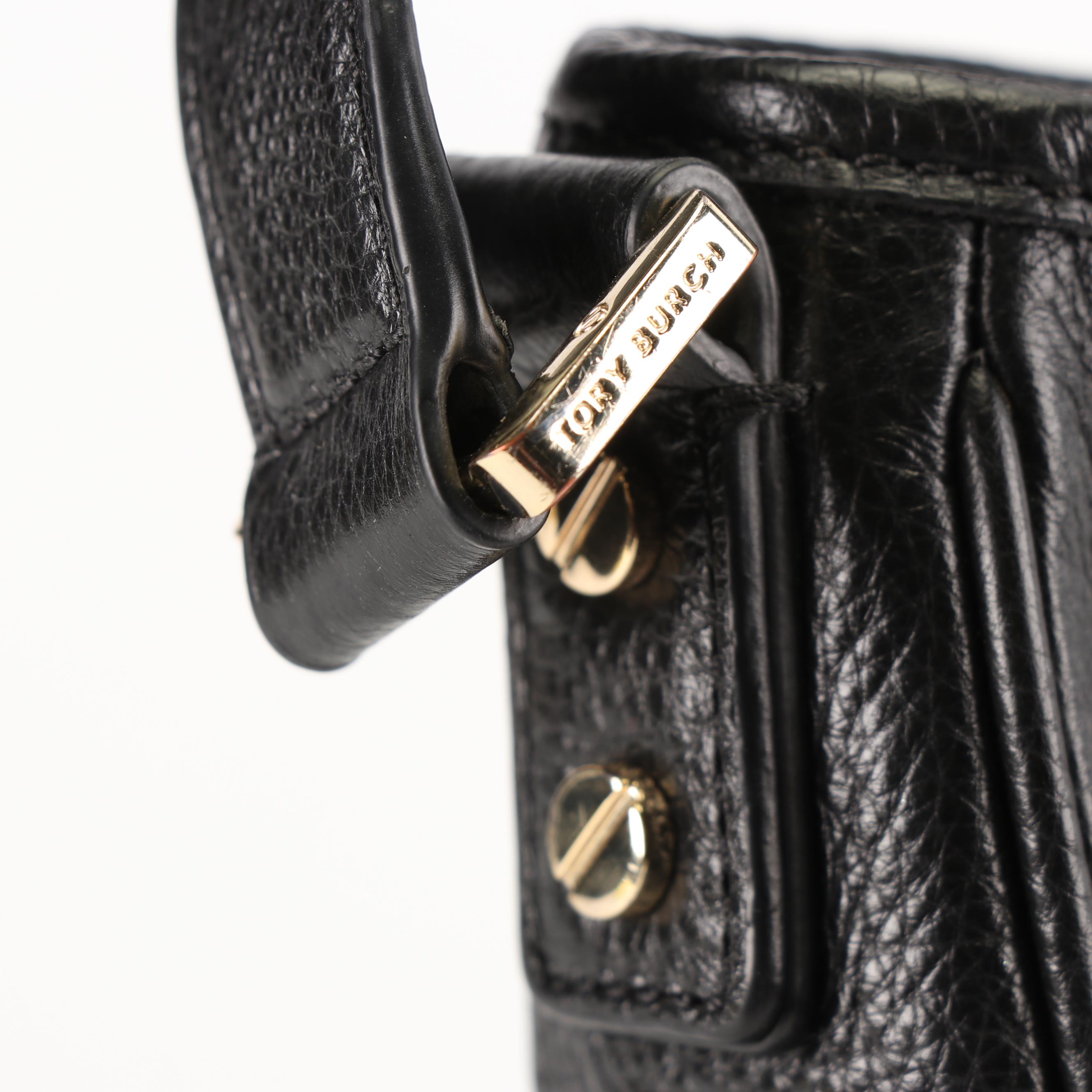 Tory Burch Amanda Black Pebbled Leather Hobo Bag