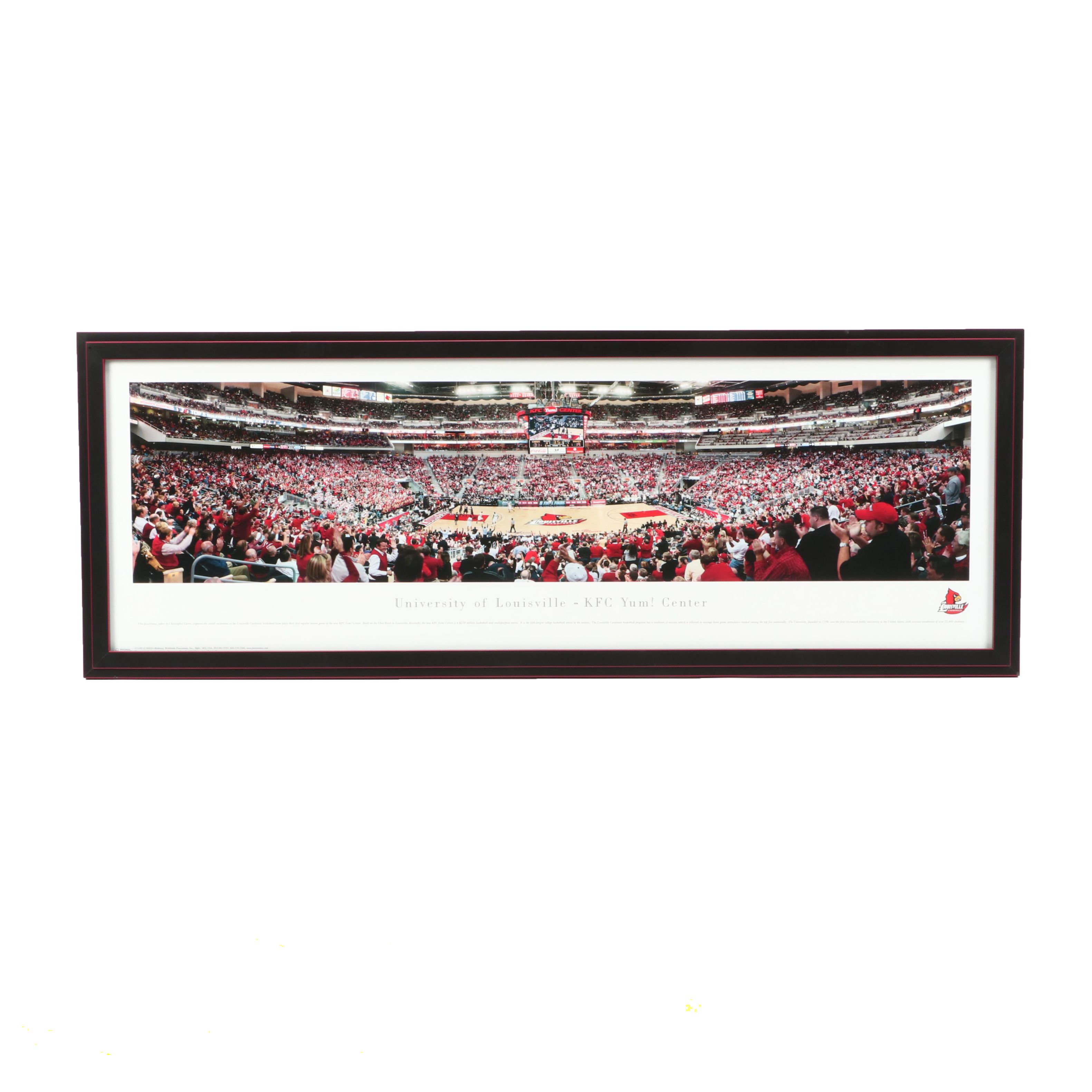 Large University of Louisville Cardinals- KFC Yum Center Framed Photograph