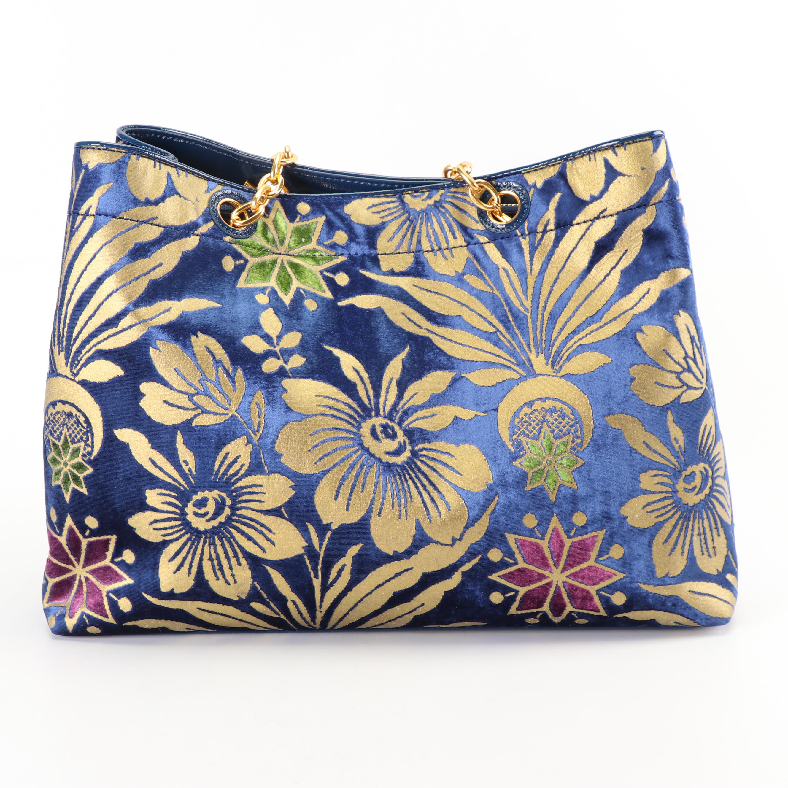 Tory Burch Velvet Cosmic Floral Tote