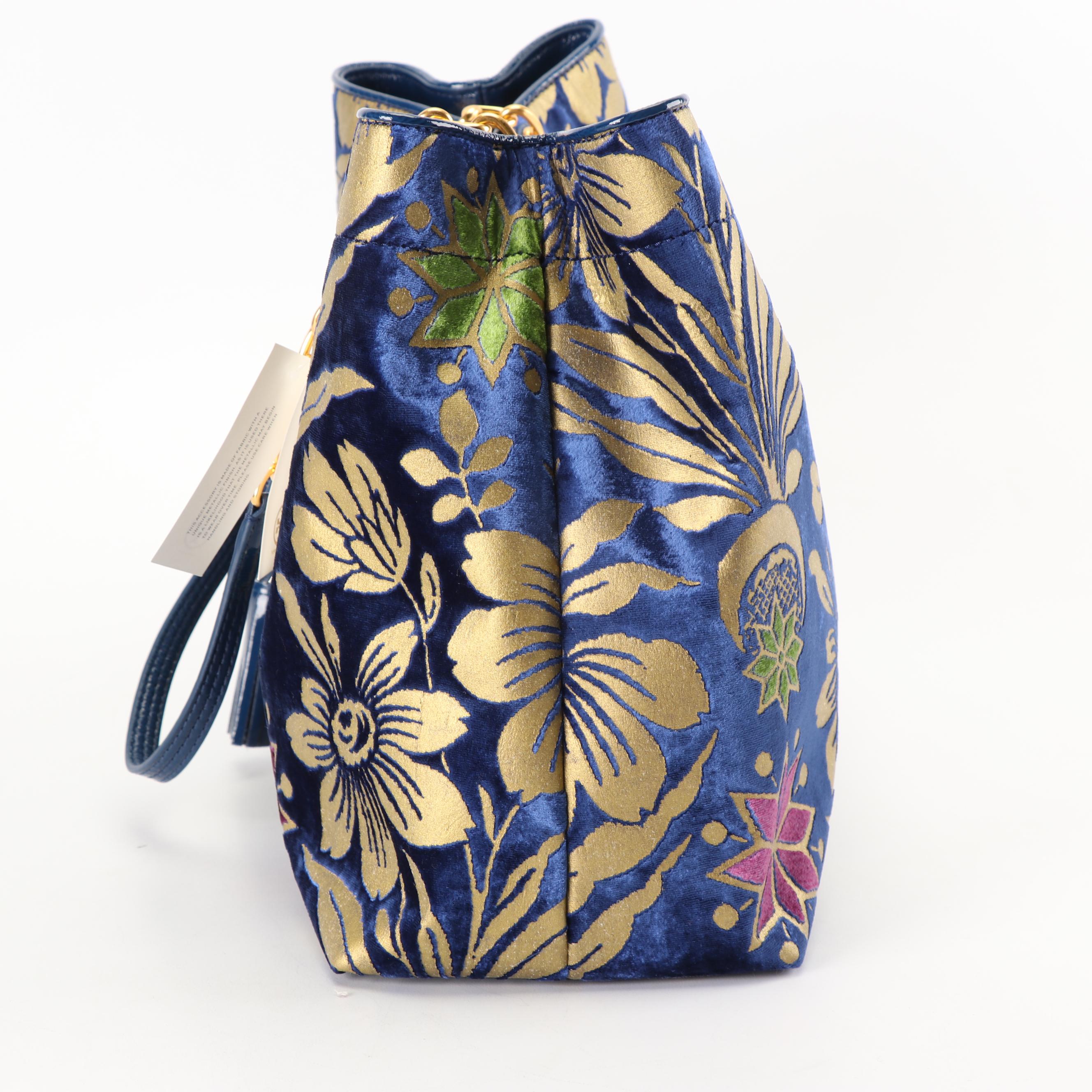 Tory Burch Velvet Cosmic Floral Tote