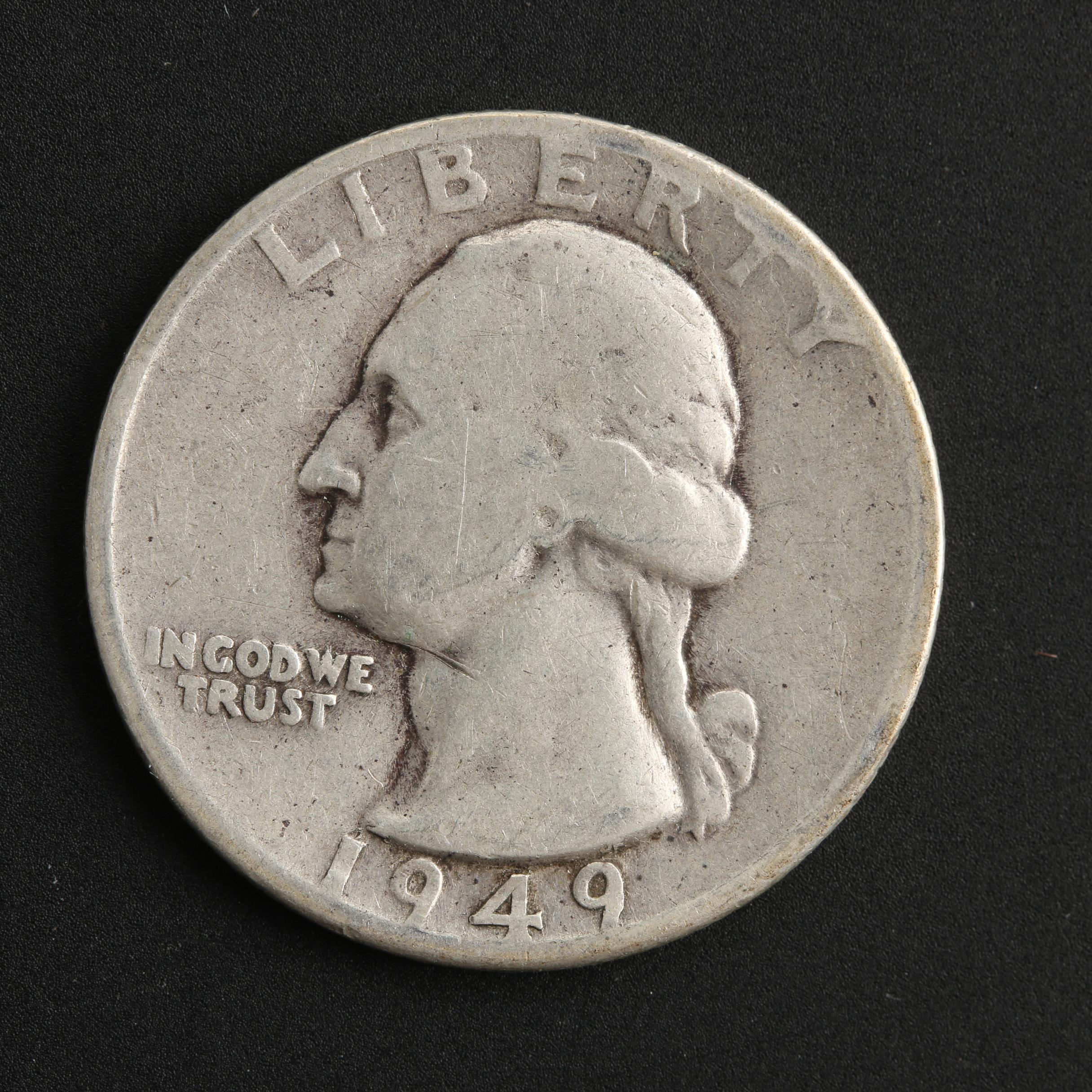 Group of Seventy-Four Washington Silver Quarters From the 1940s