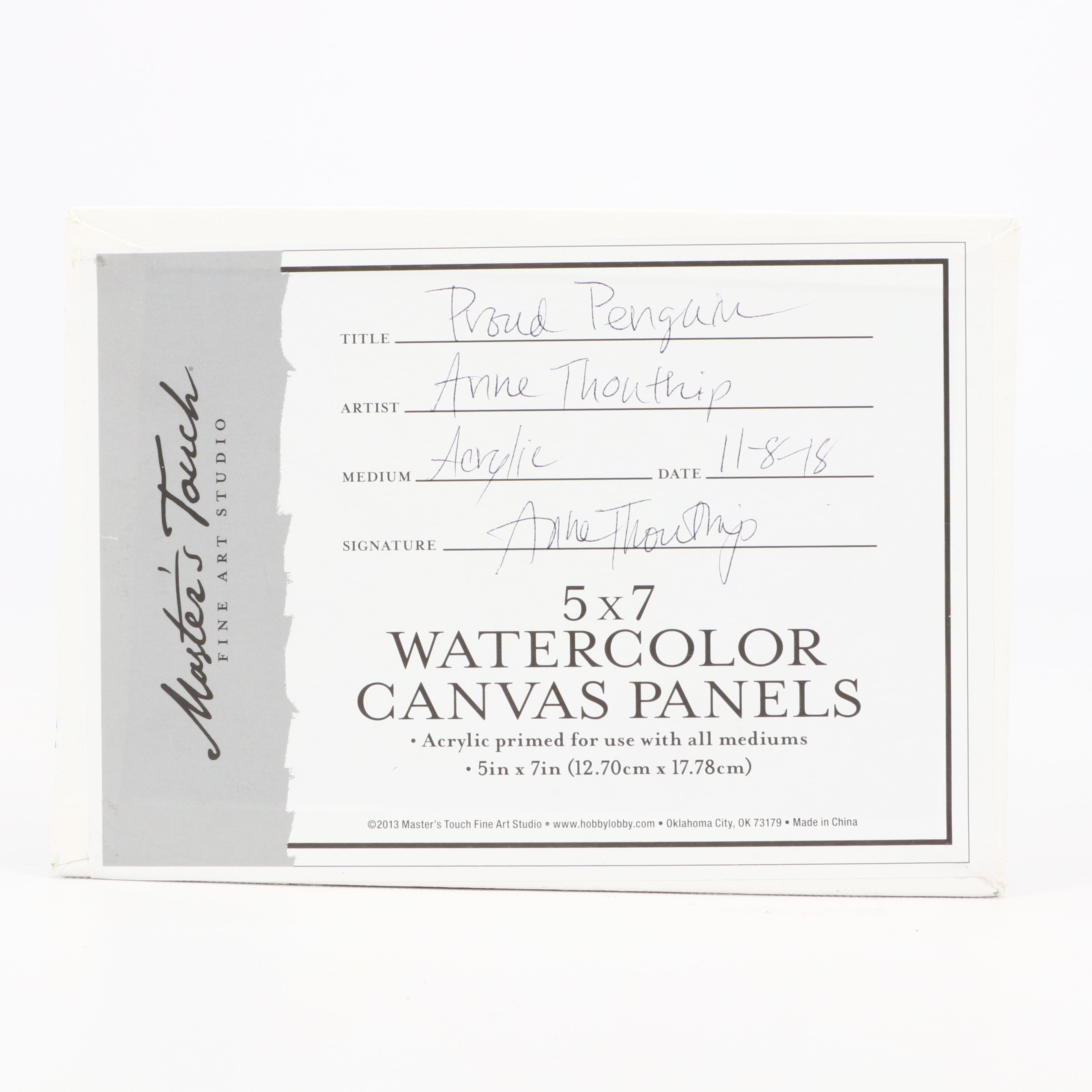 Anne Thouthip Acrylic Painting "Proud Penguin"