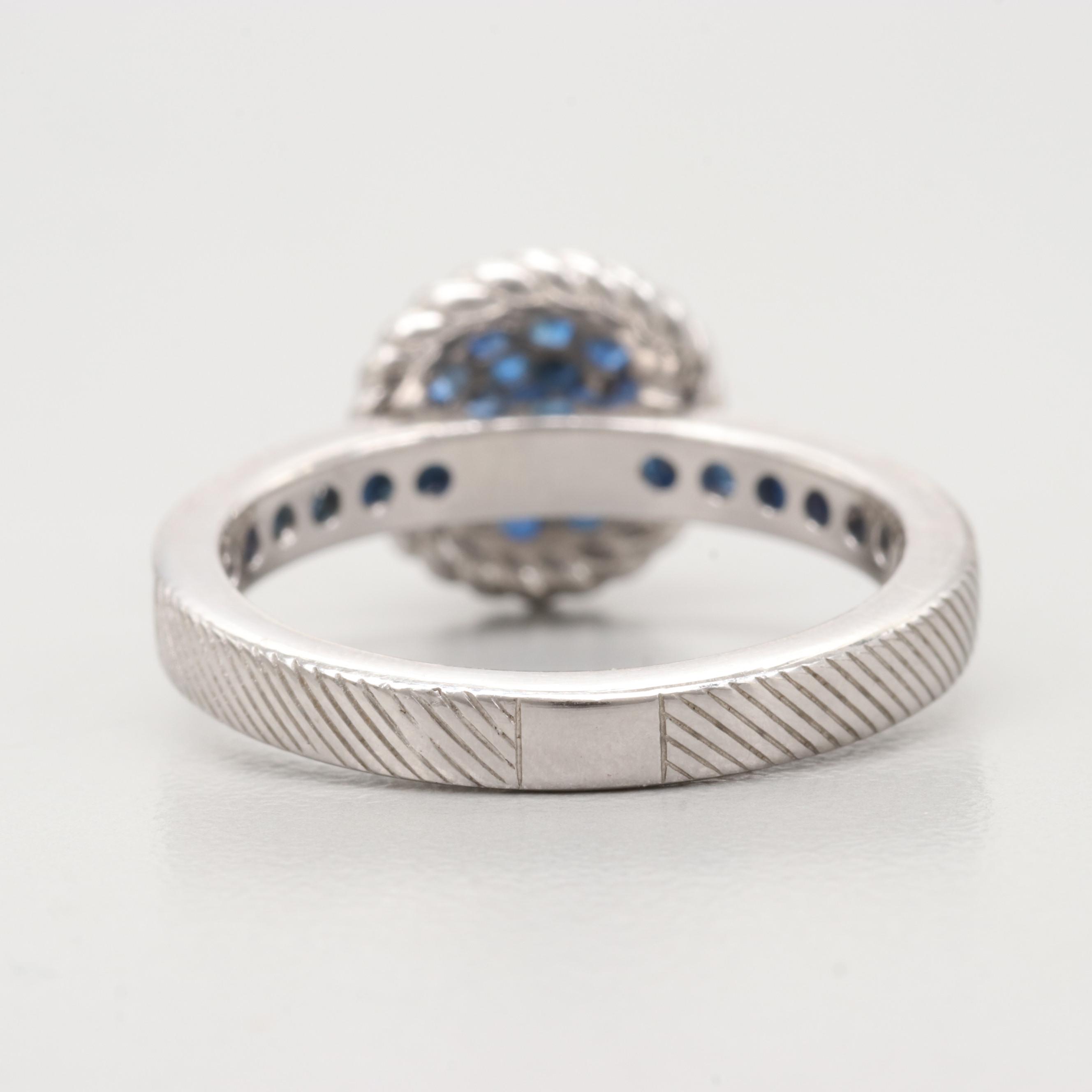 Judith Ripka Sterling Silver Blue Sapphire Ring