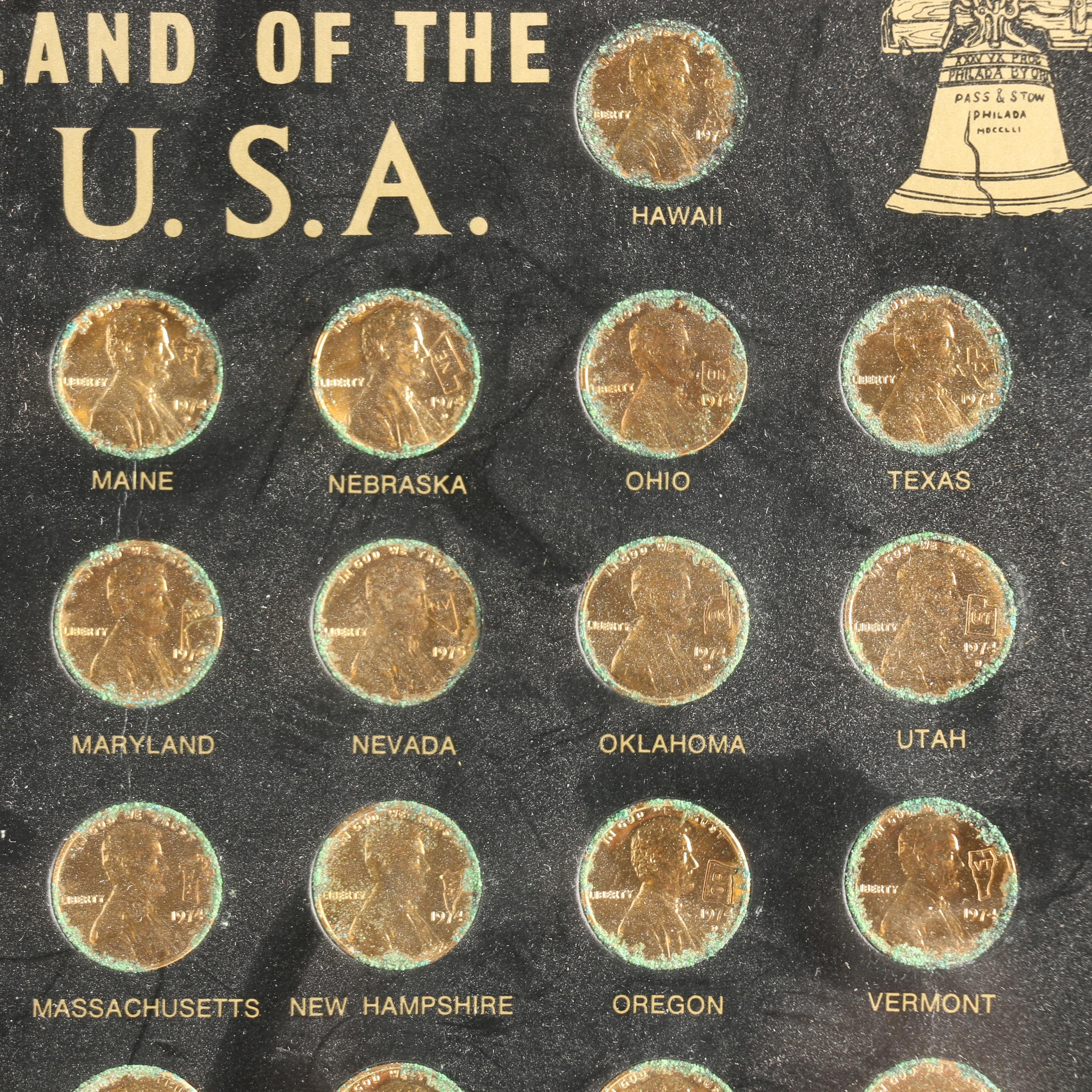 "Land of the U.S.A." Framed Presentation of Lincoln Memorial Cents