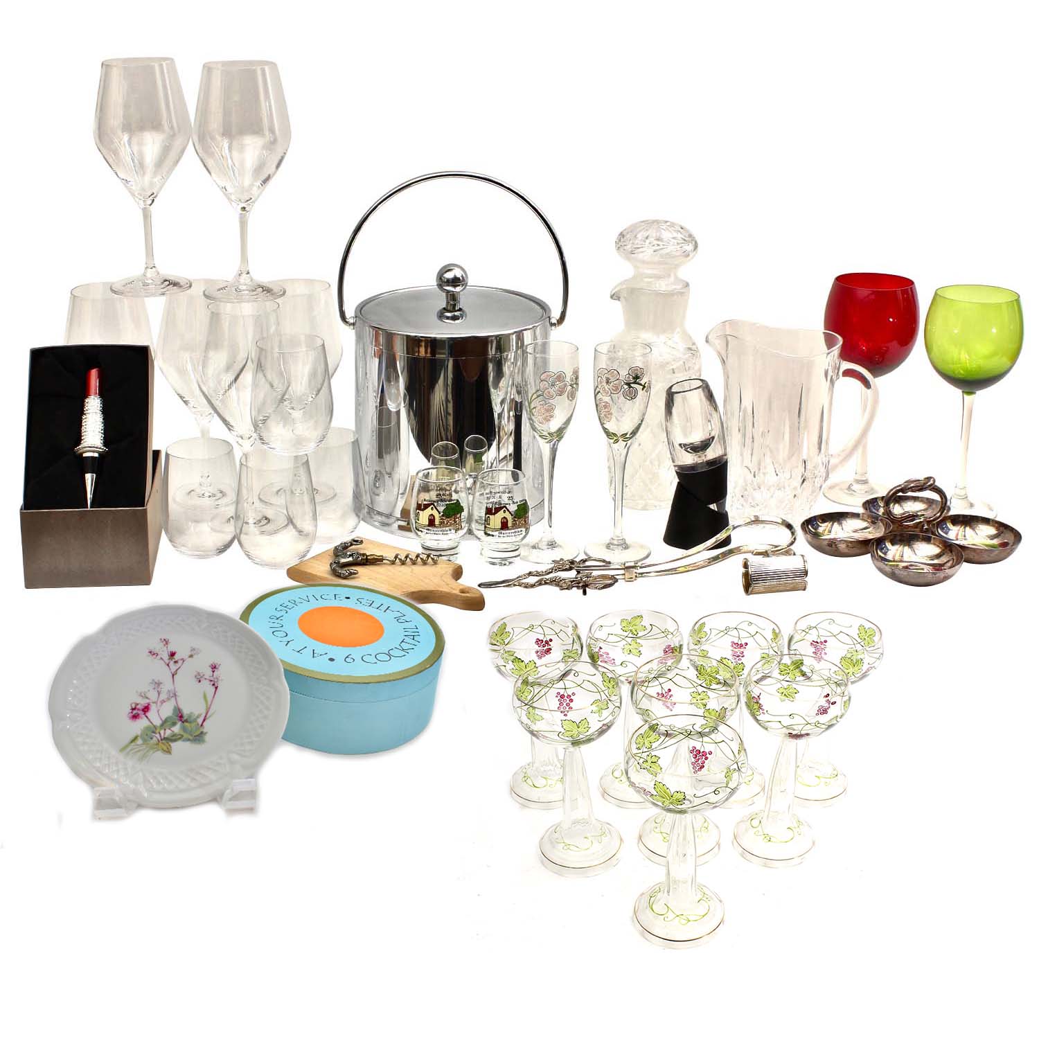 Waterford Crystal "Glandore" Cocktail Shaker with Assorted Barware