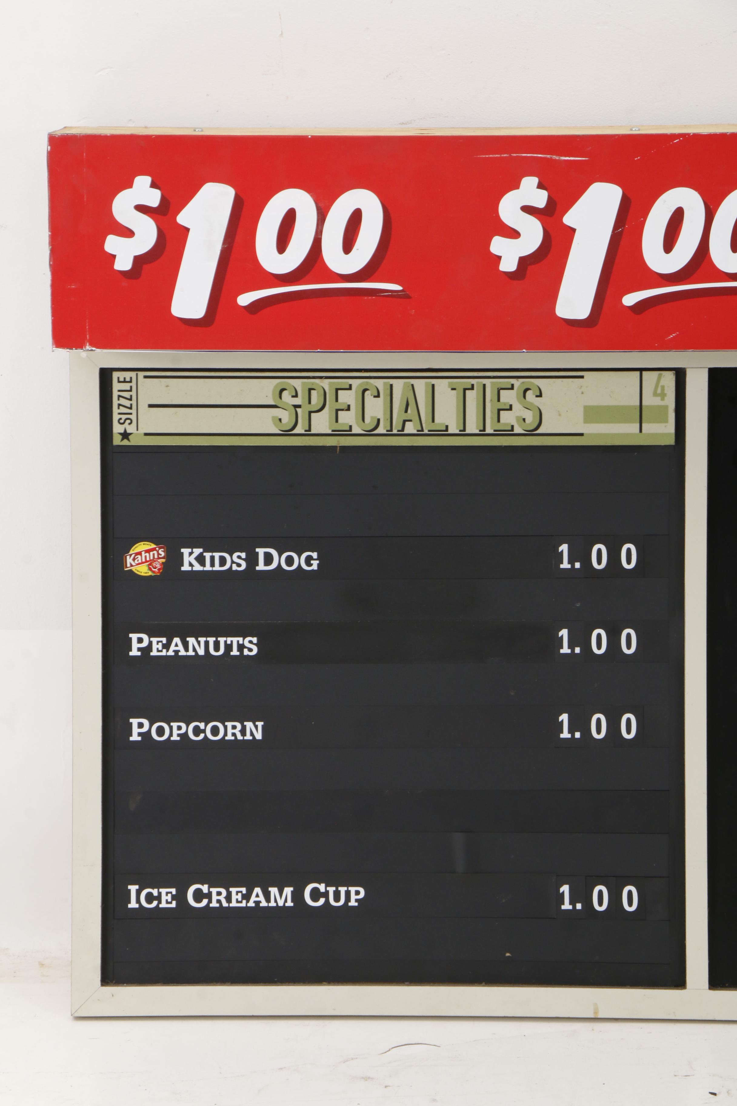 Great American Ball Park Concessions Sign - $1.00 Stand