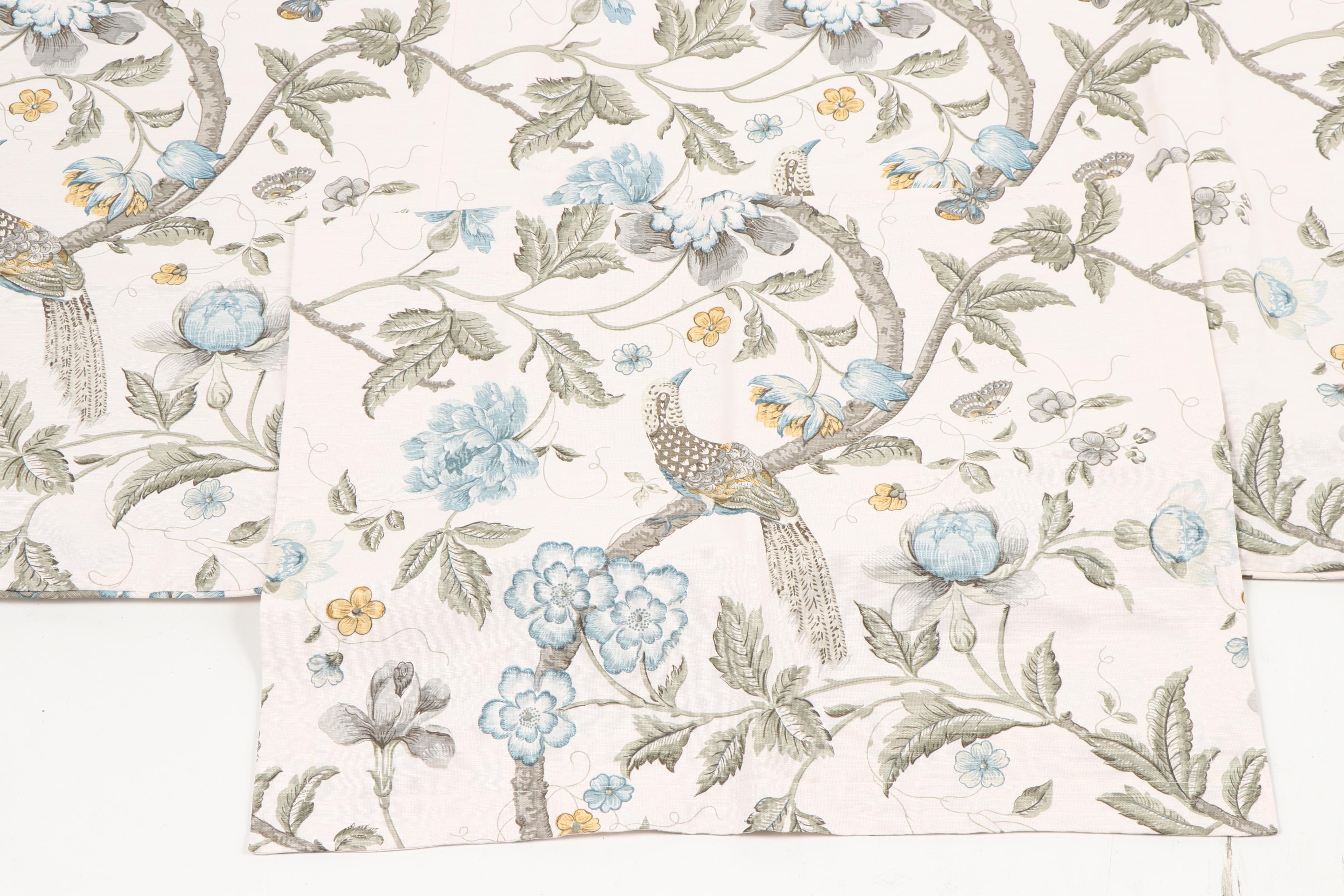 Bennison Fabrics "Chinese Pheasant" King Size Duvet Cover with Pillow Shams