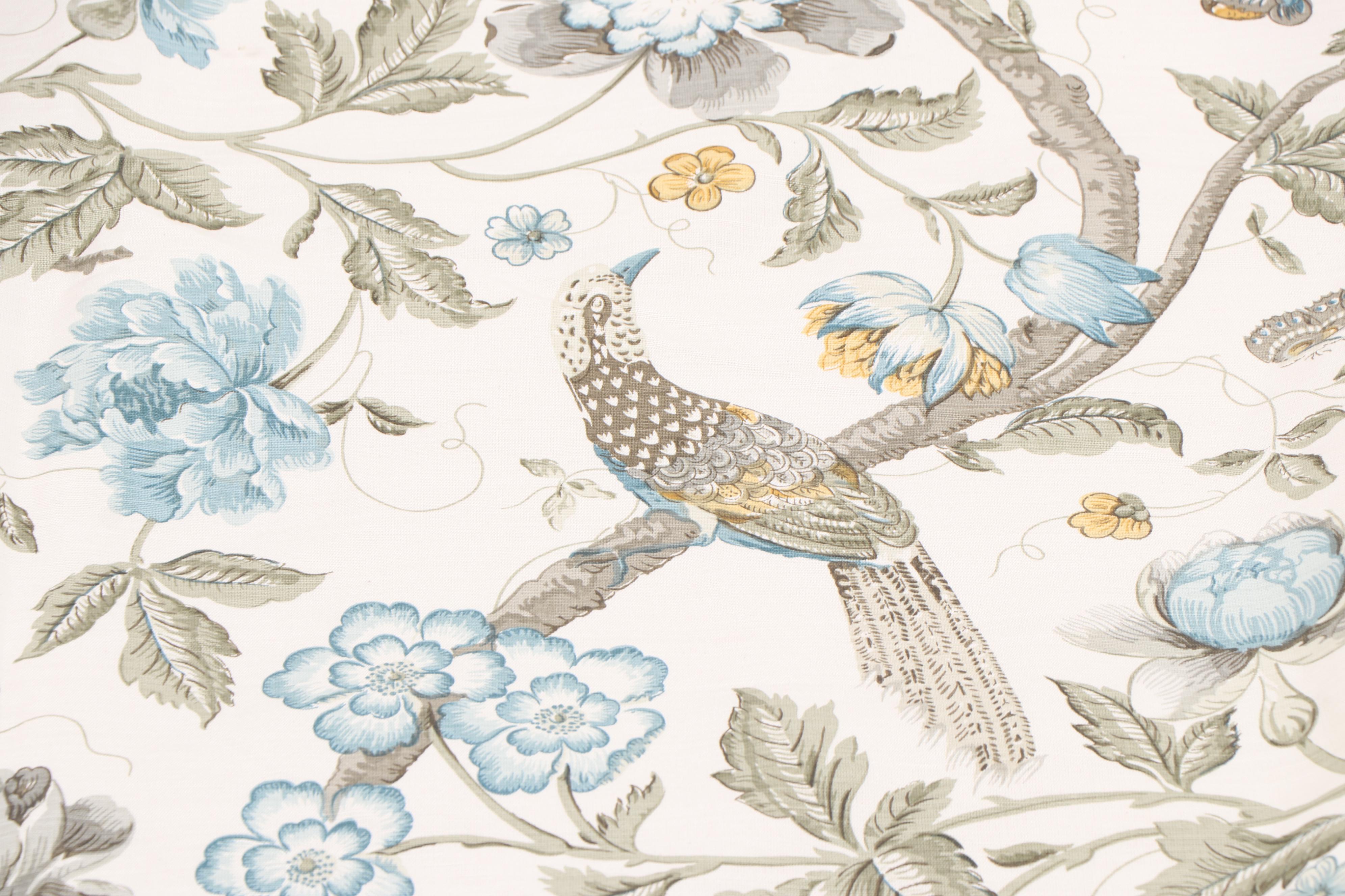 Bennison Fabrics "Chinese Pheasant" King Size Duvet Cover with Pillow Shams