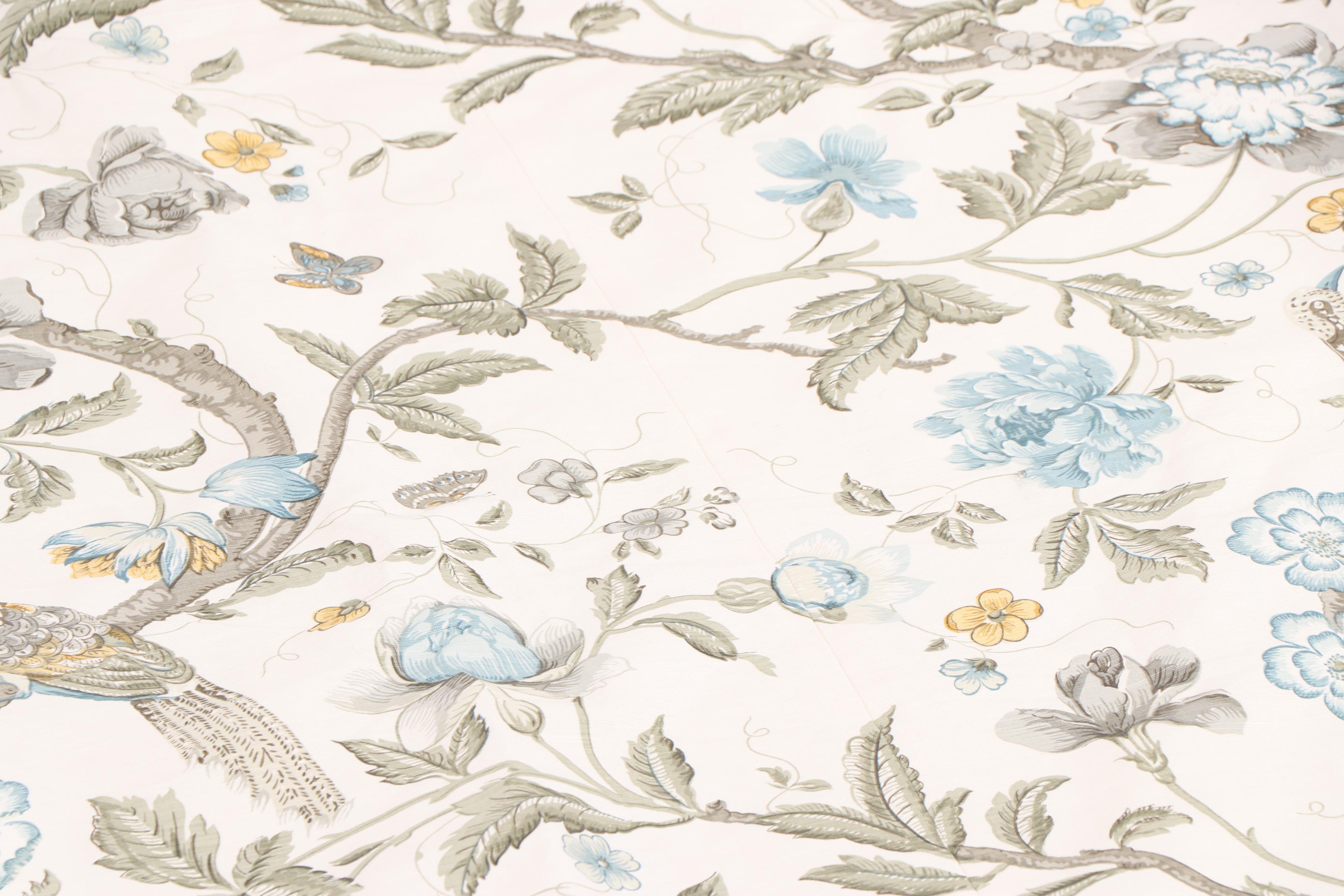 Bennison Fabrics "Chinese Pheasant" King Size Duvet Cover with Pillow Shams