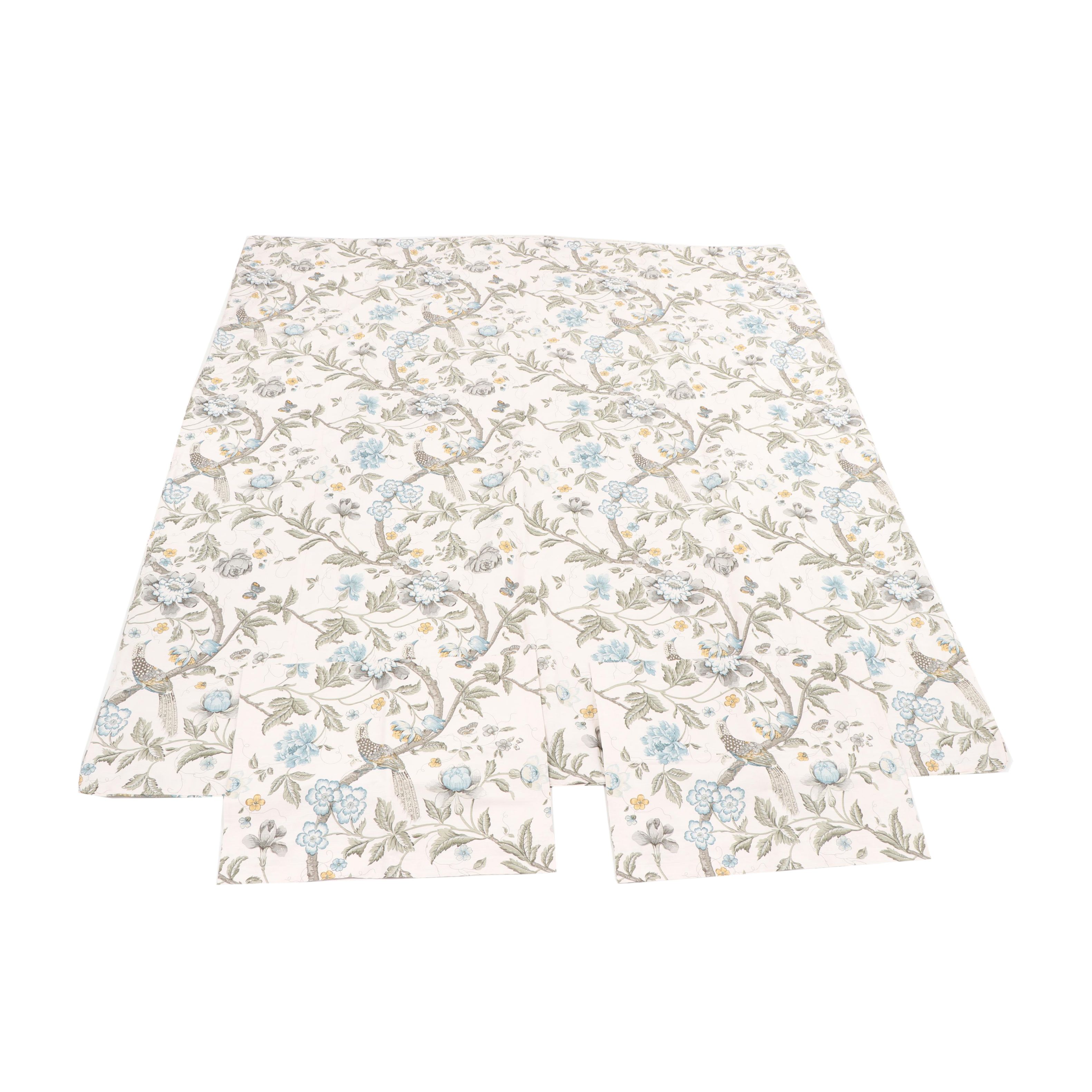 Bennison Fabrics "Chinese Pheasant" King Size Duvet Cover with Pillow Shams