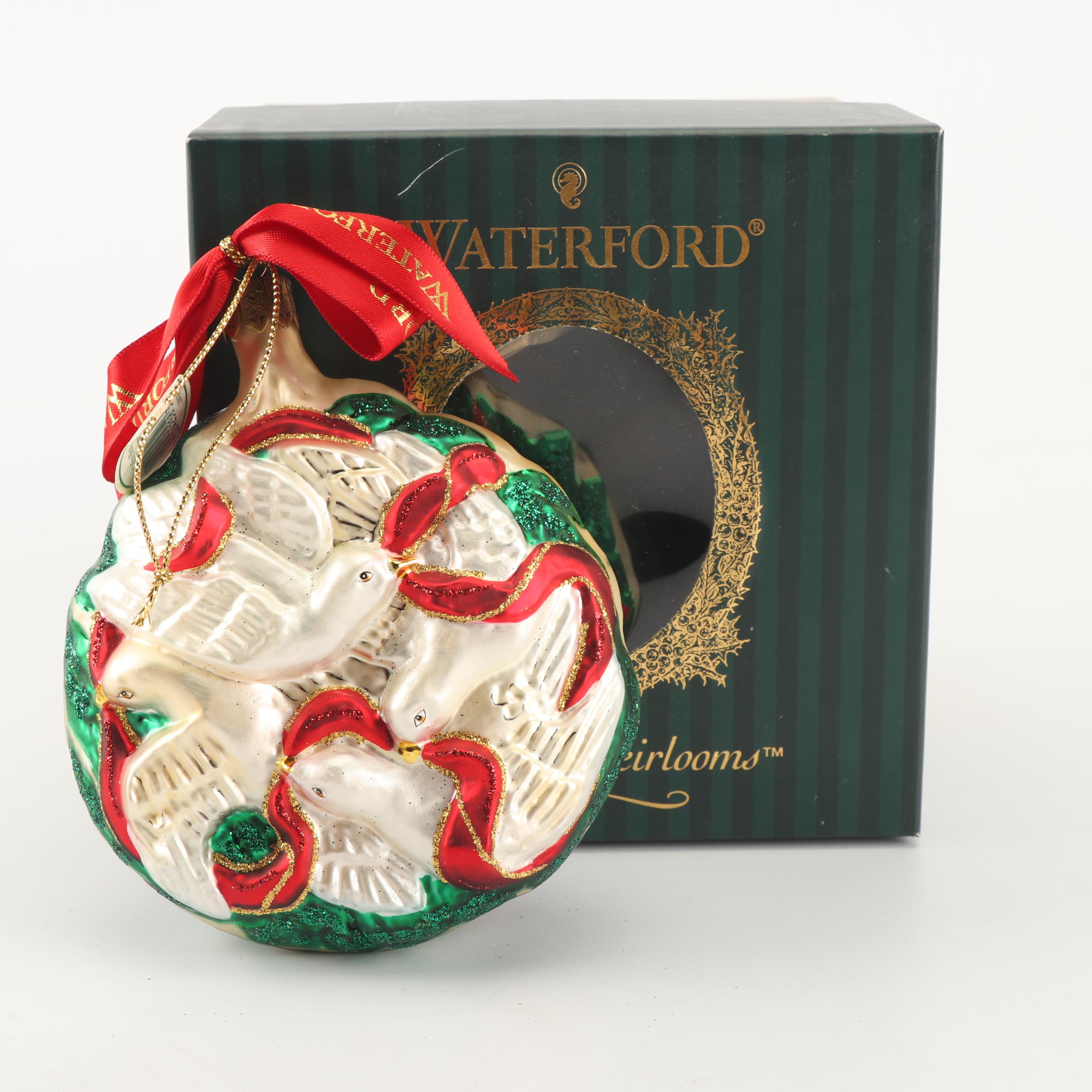 Waterford Holiday Heirlooms "Twelve Days of Christmas" Glass Ornaments