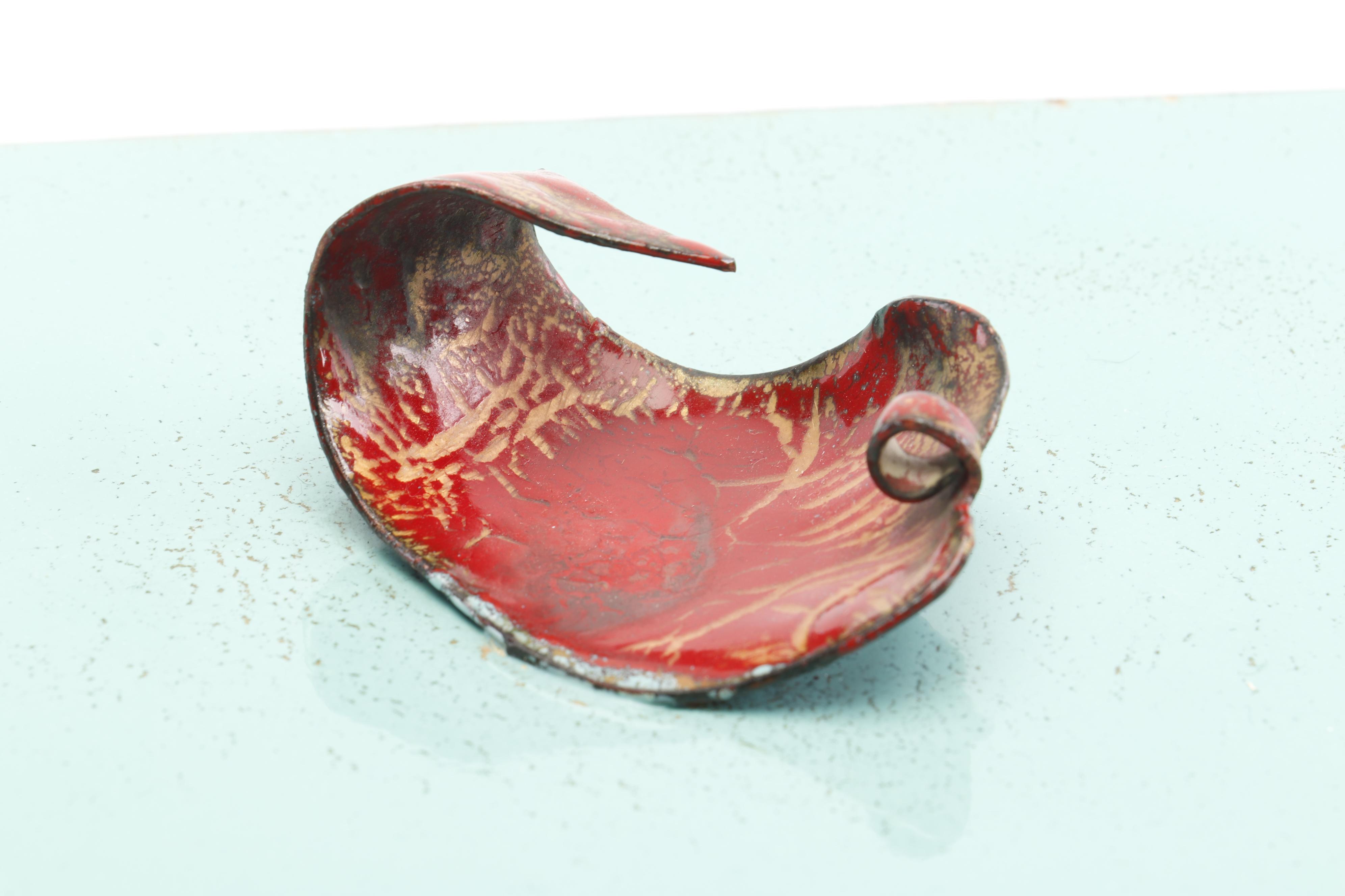 Statham Enamel on Copper Trinket Box, Mid-Century