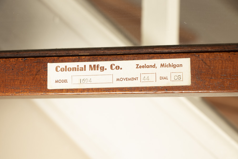 Colonial Manufacturing Company Grandfather Clock