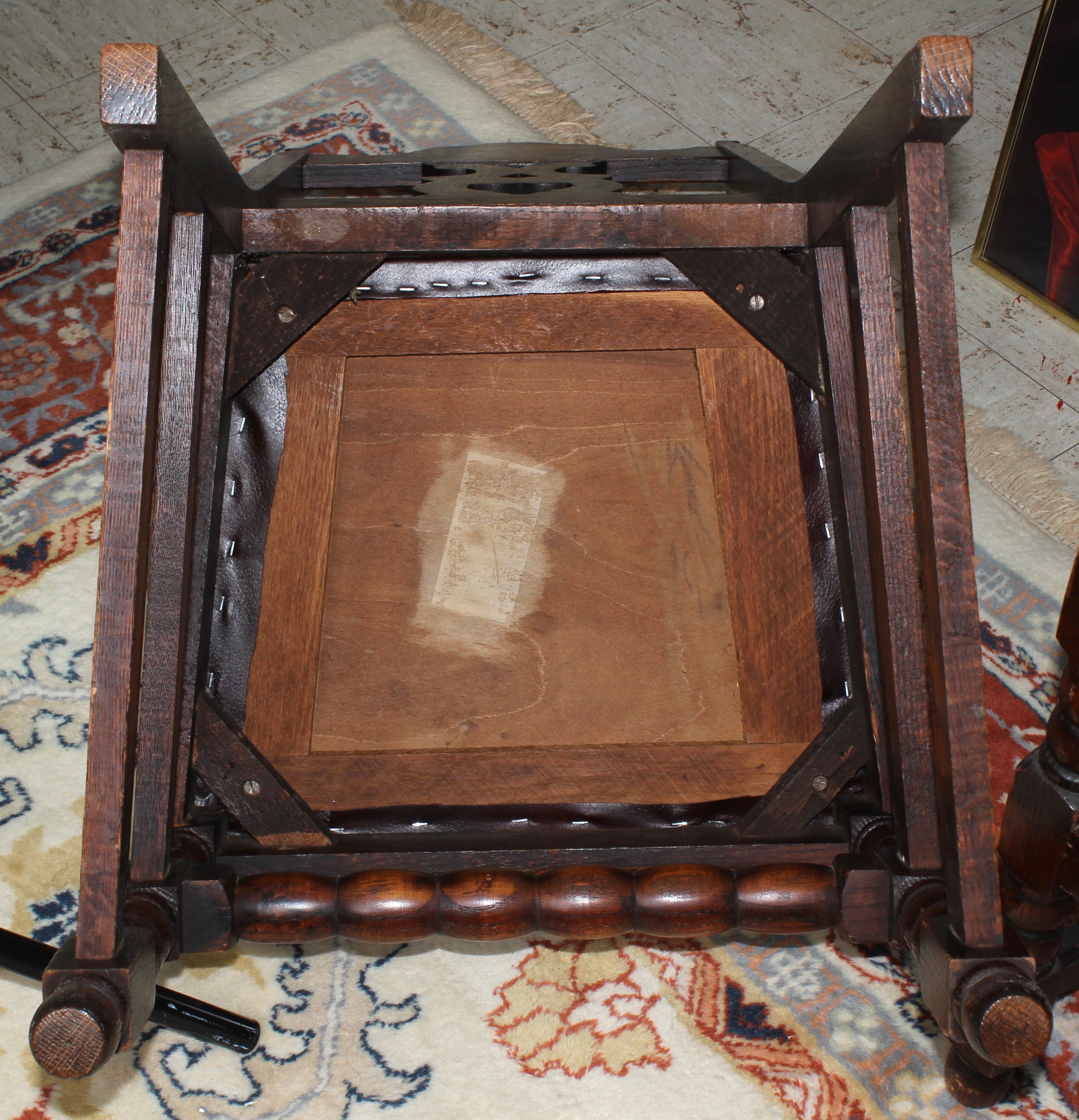 Vintage Mediterranean Style Mahogany Dining Table and Chairs