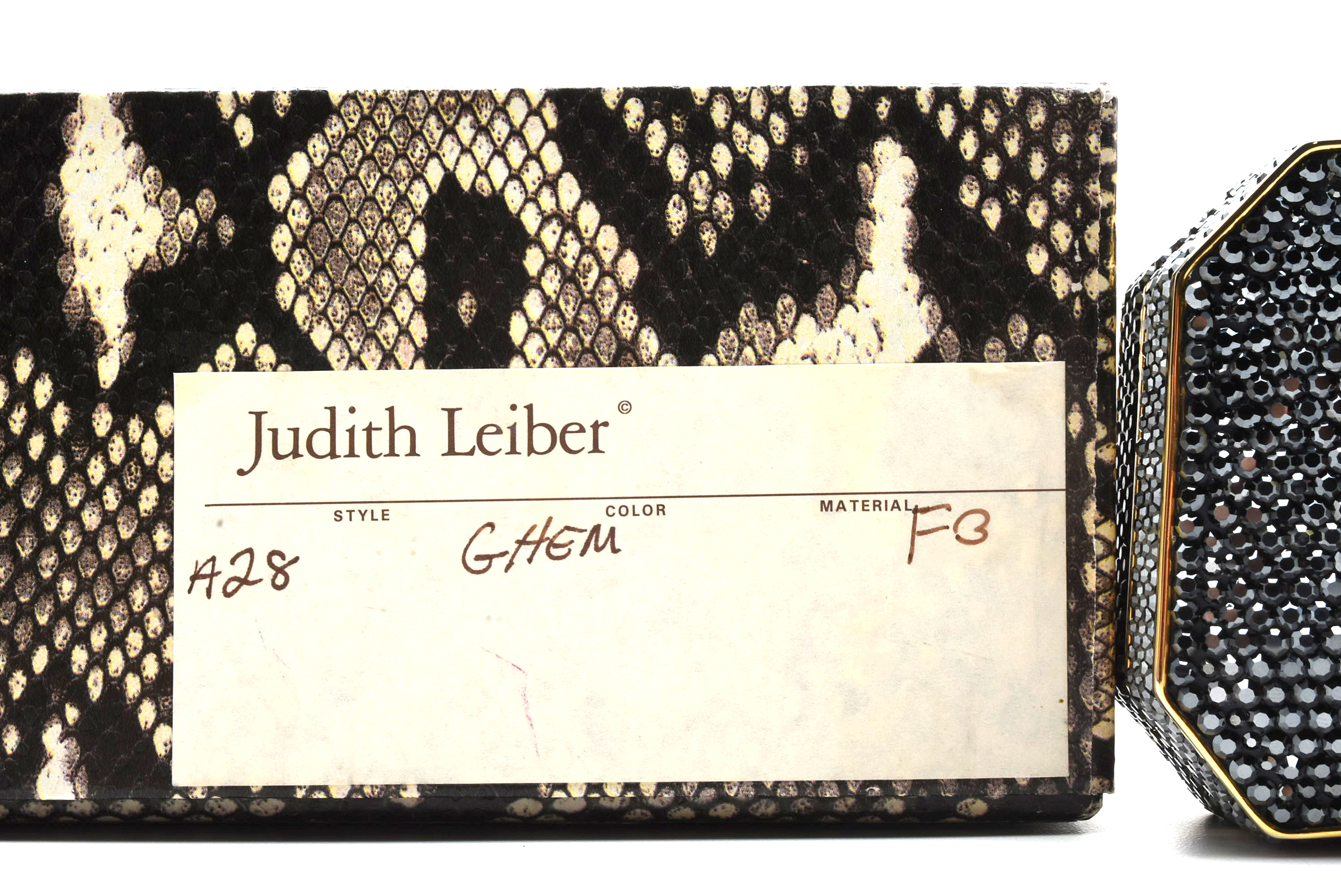 Judith Leiber Black Swarovski Crystal Minaudière Evening Bag with Accoutrements