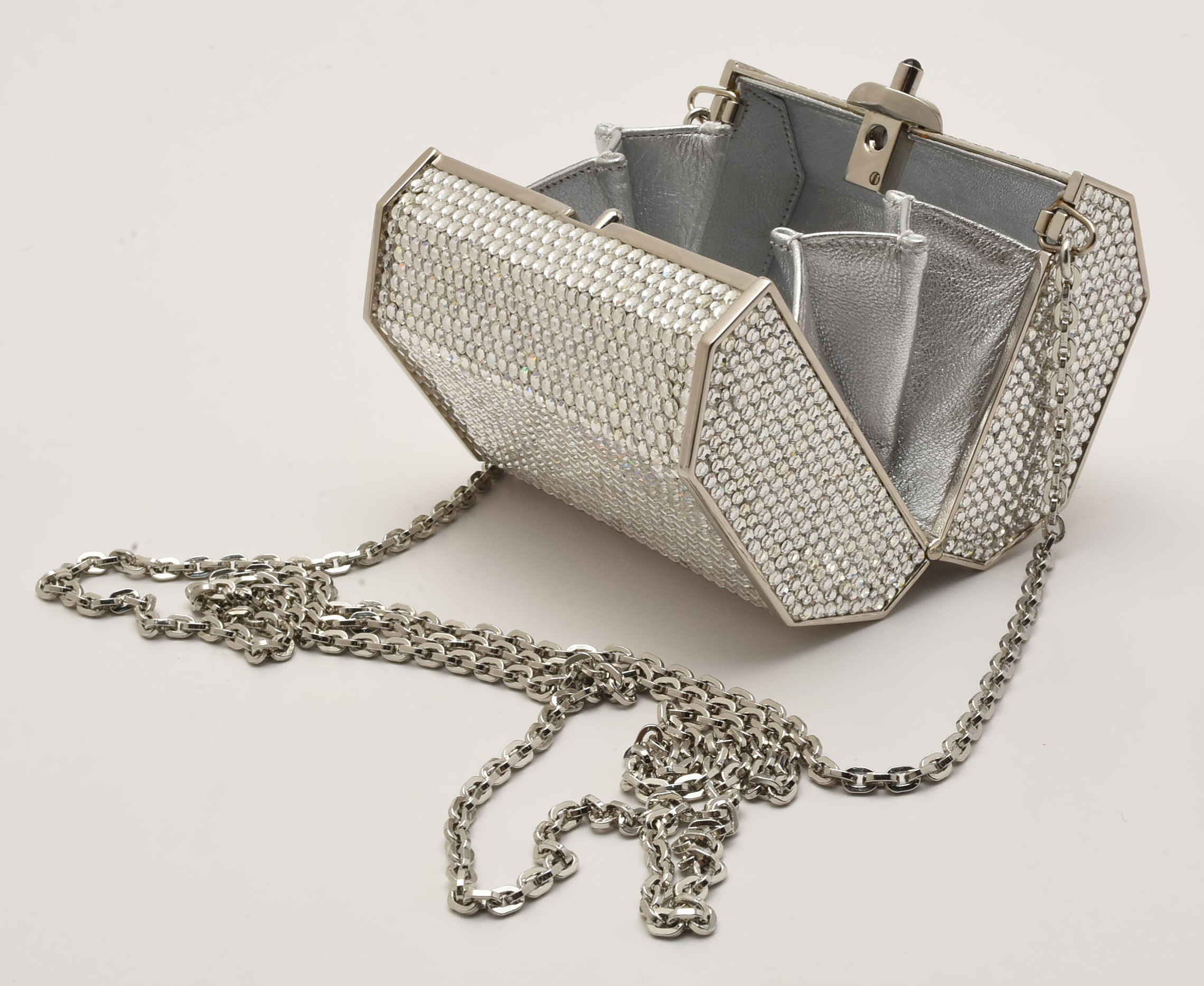 Judith Leiber New York Swarovski Crystal Minaudière with Accoutrements