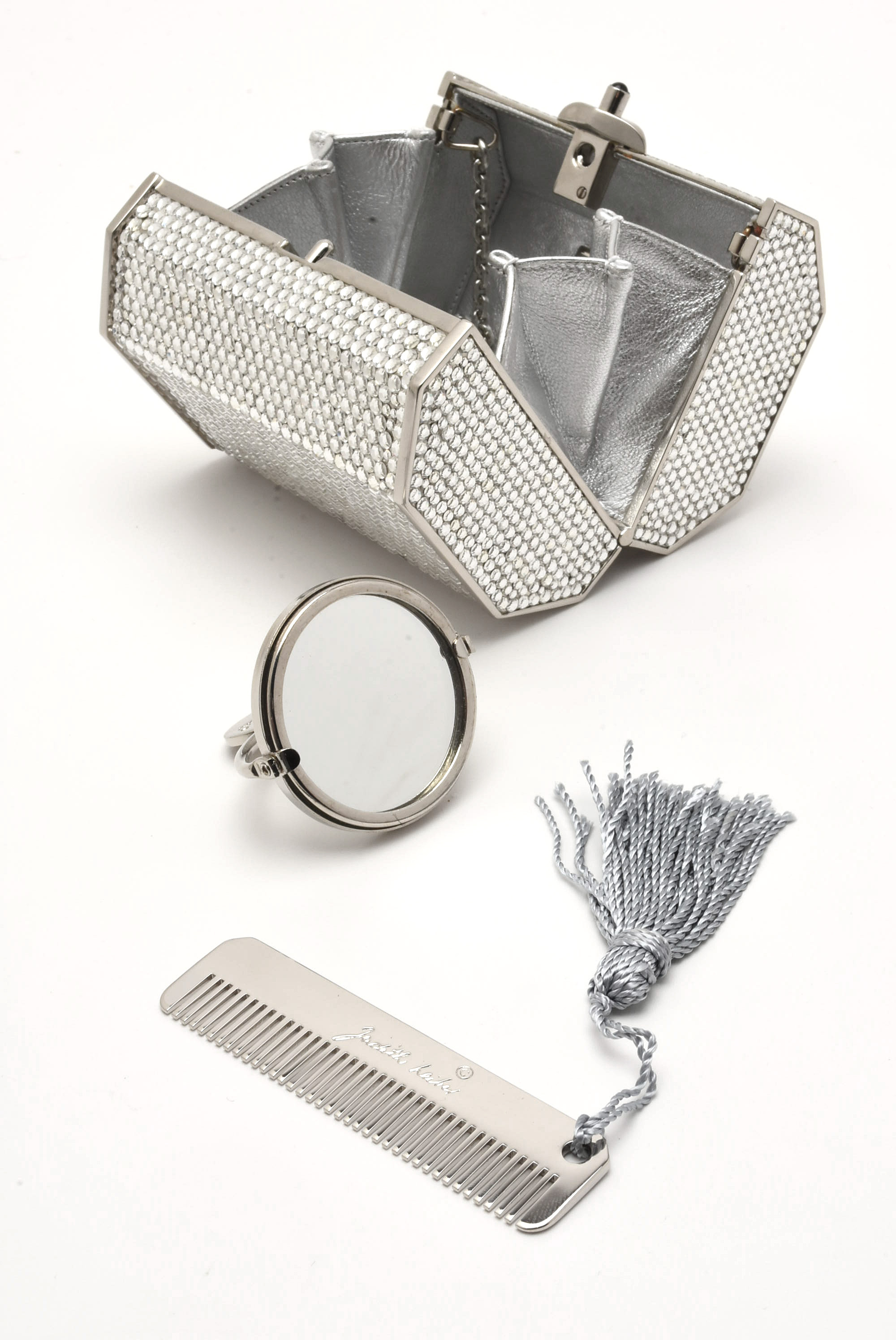 Judith Leiber New York Swarovski Crystal Minaudière with Accoutrements