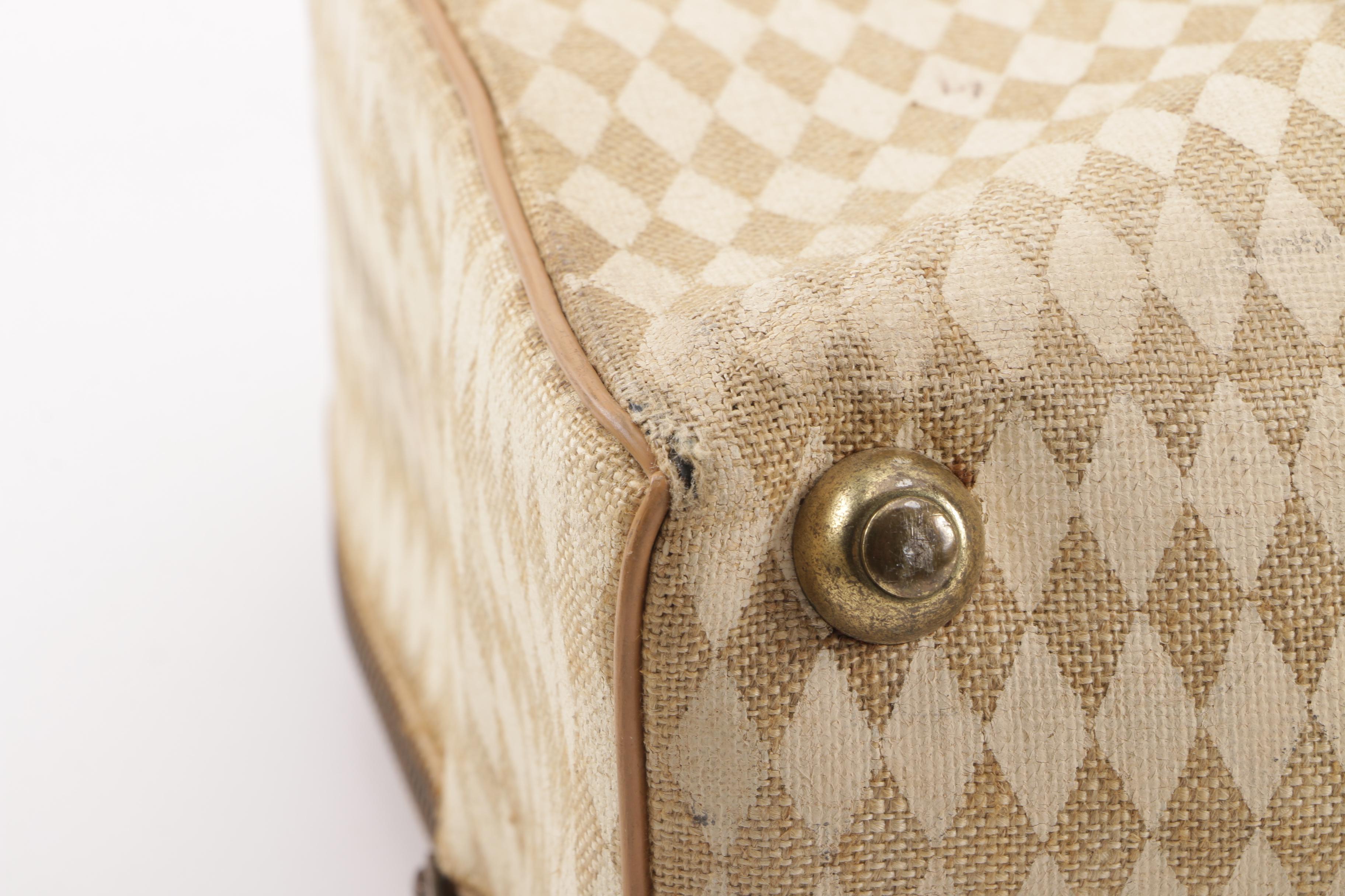 1960s Vintage Neiman Marcus Harlequin Print Tote and Luggage Set