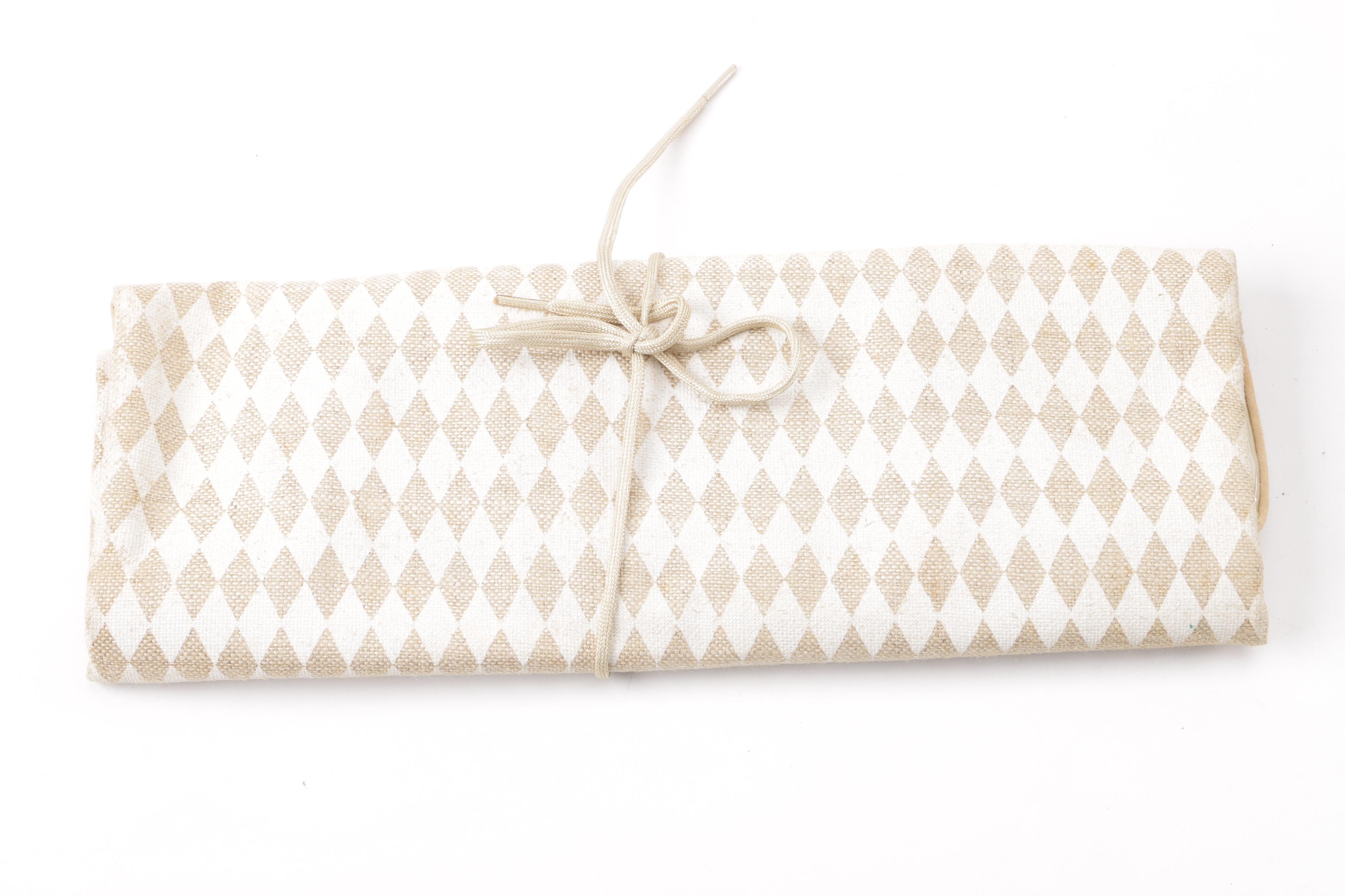 1960s Vintage Neiman Marcus Harlequin Print Tote and Luggage Set