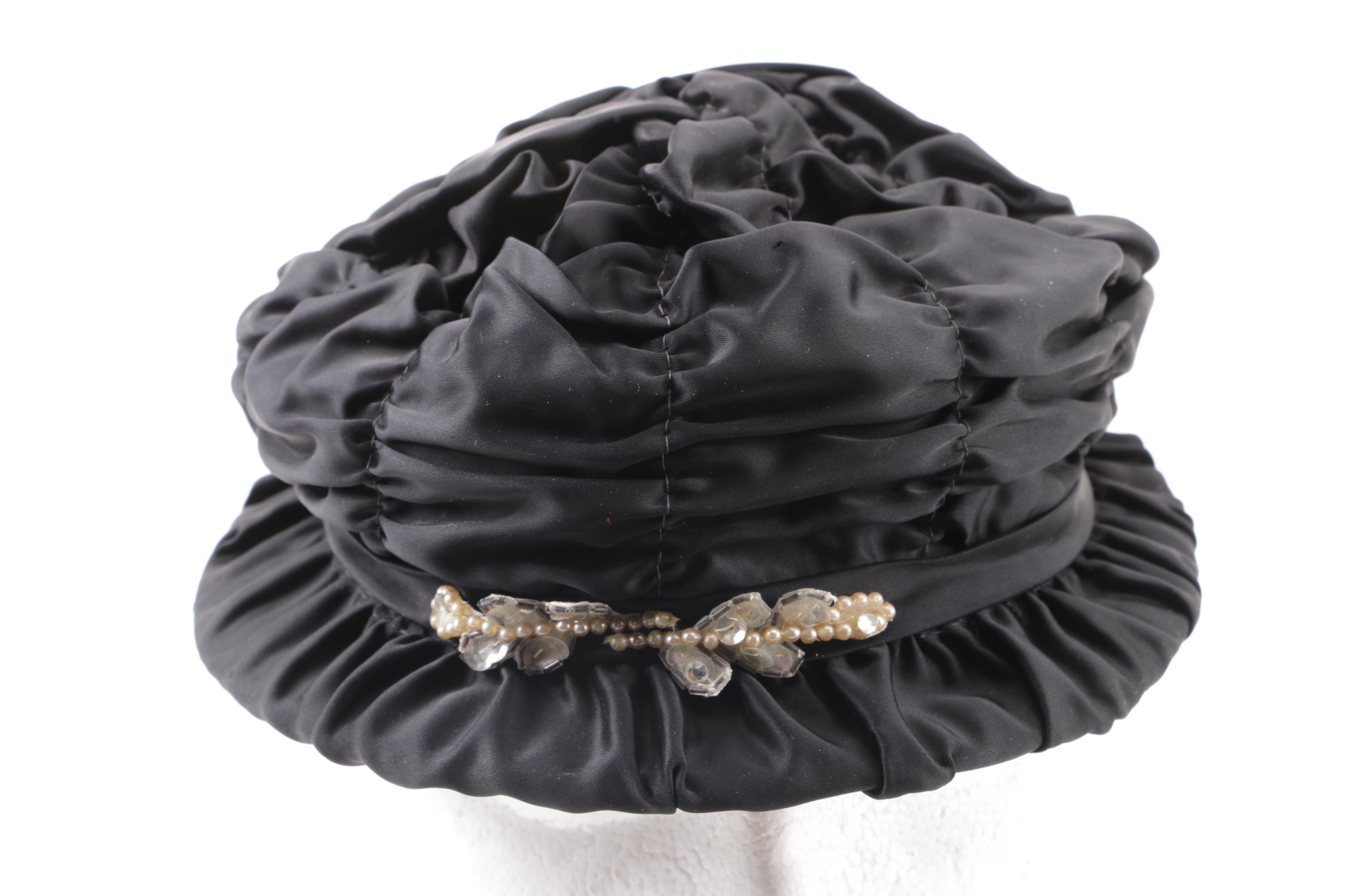 Vintage 1950s Sigma, Foley's, Neiman Marcus, Black Velvet and Fur Felt Hats