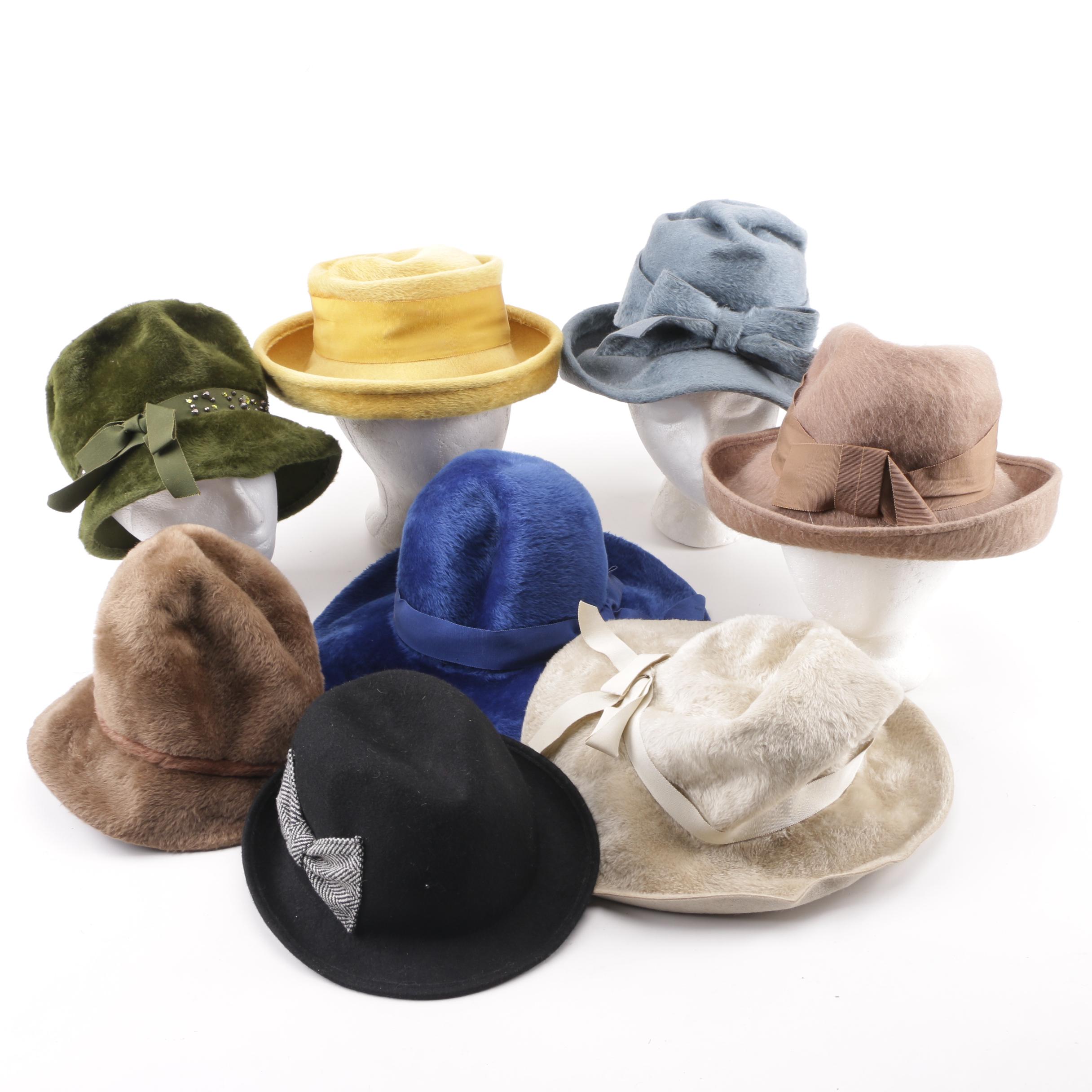 1970s Vintage Duchess, Empress, and Other Sheared Fur, Mohair and Wool Hats