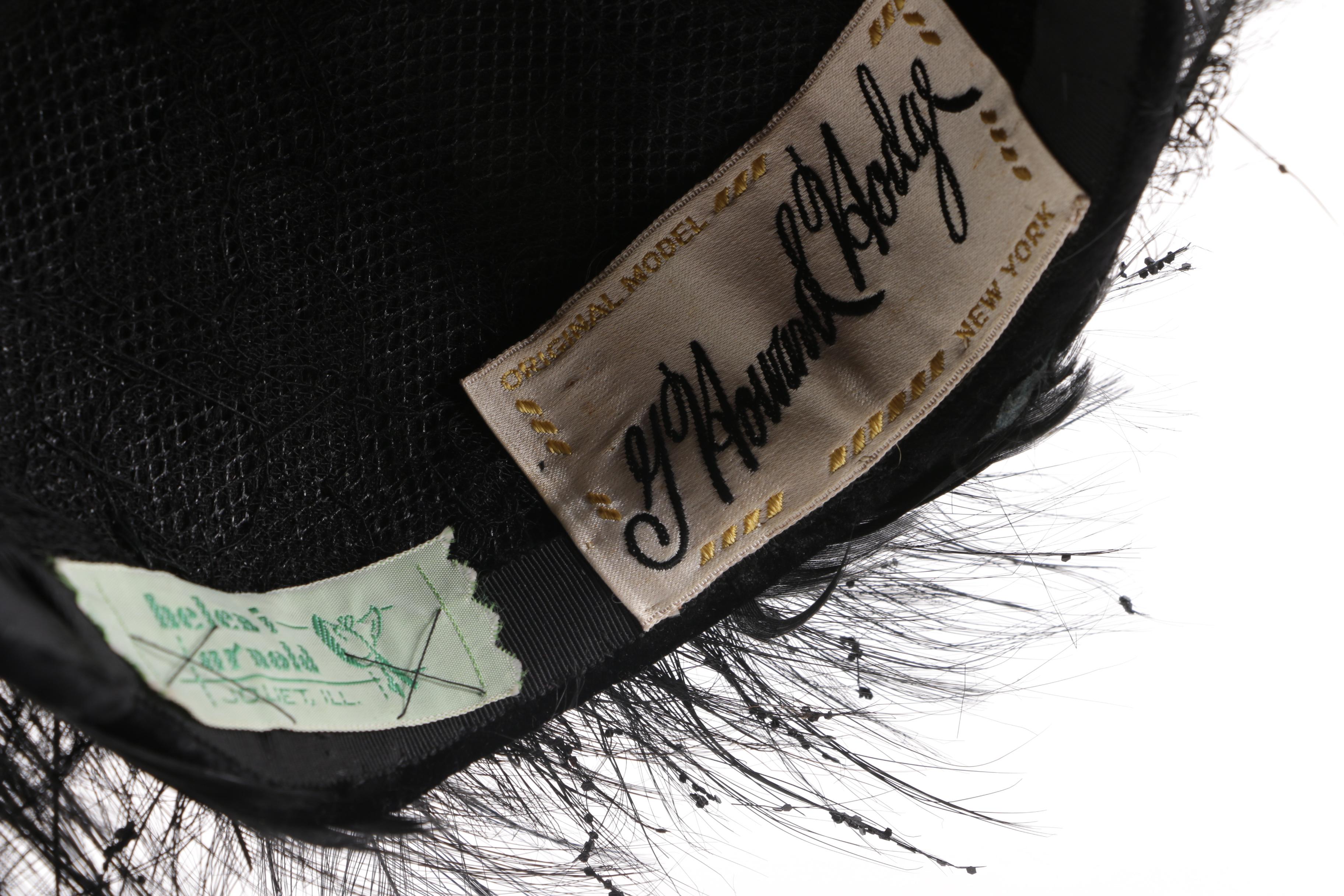 1950s Velvet and Feather Evening Hats Including Ostrich and Hat Box