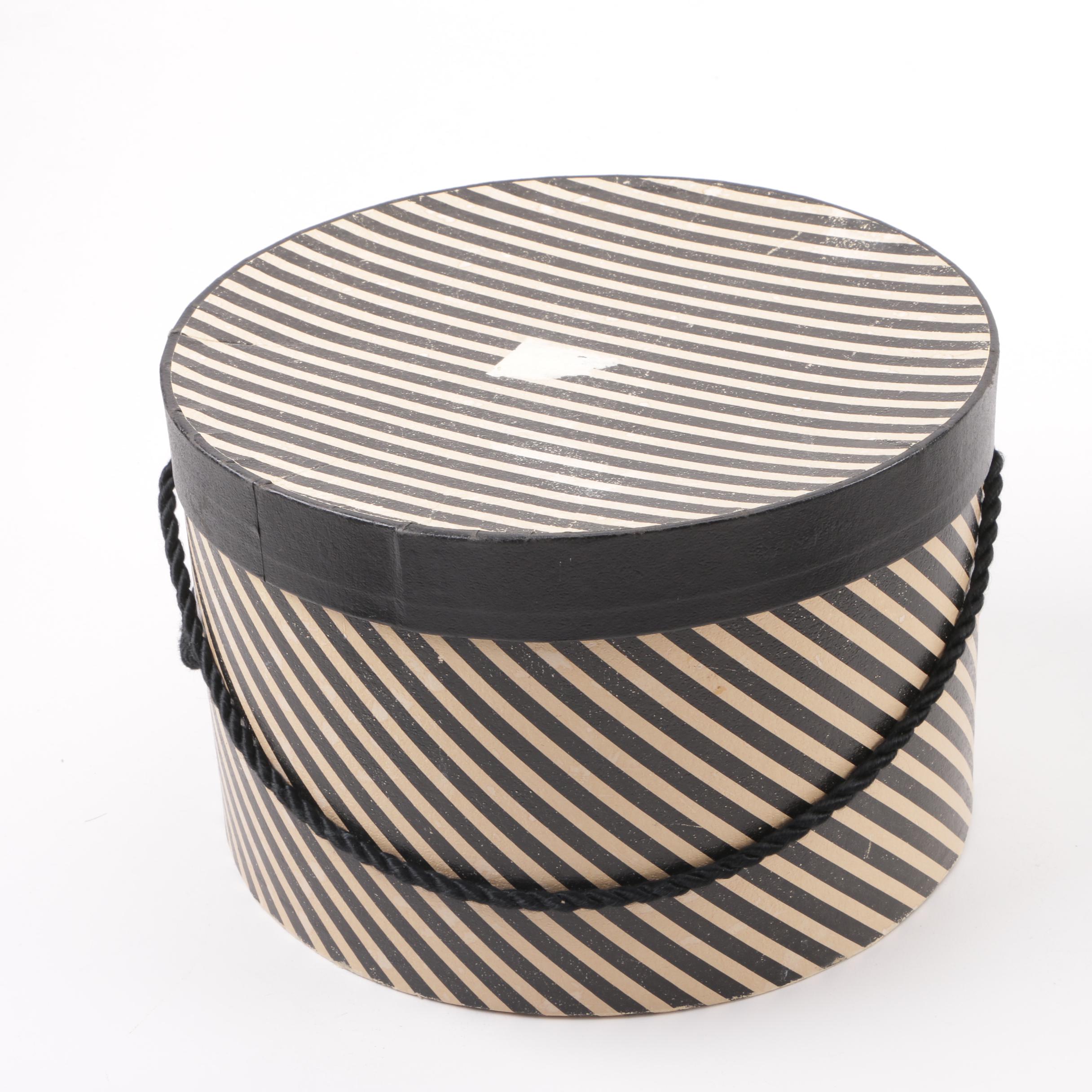 1950s Velvet and Feather Evening Hats Including Ostrich and Hat Box