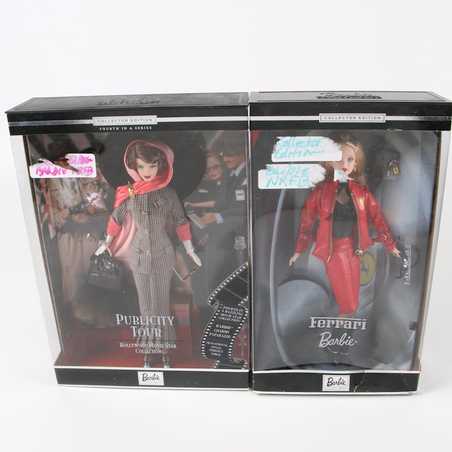 Mattel "Publicity Tour" and "Ferrari" Barbie Dolls