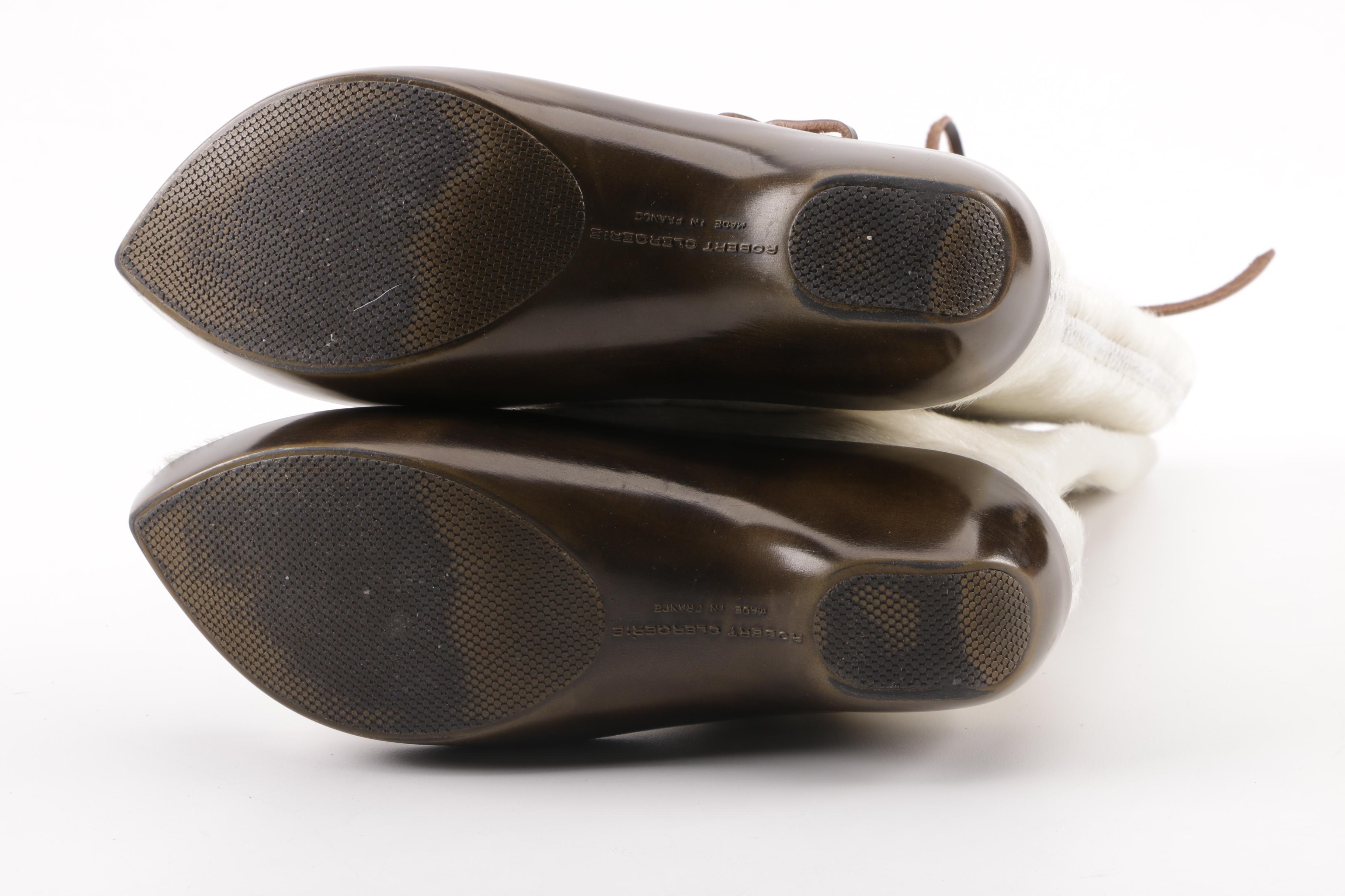 Robert Clergerie Paris White Pony Hair Boots, Made in France