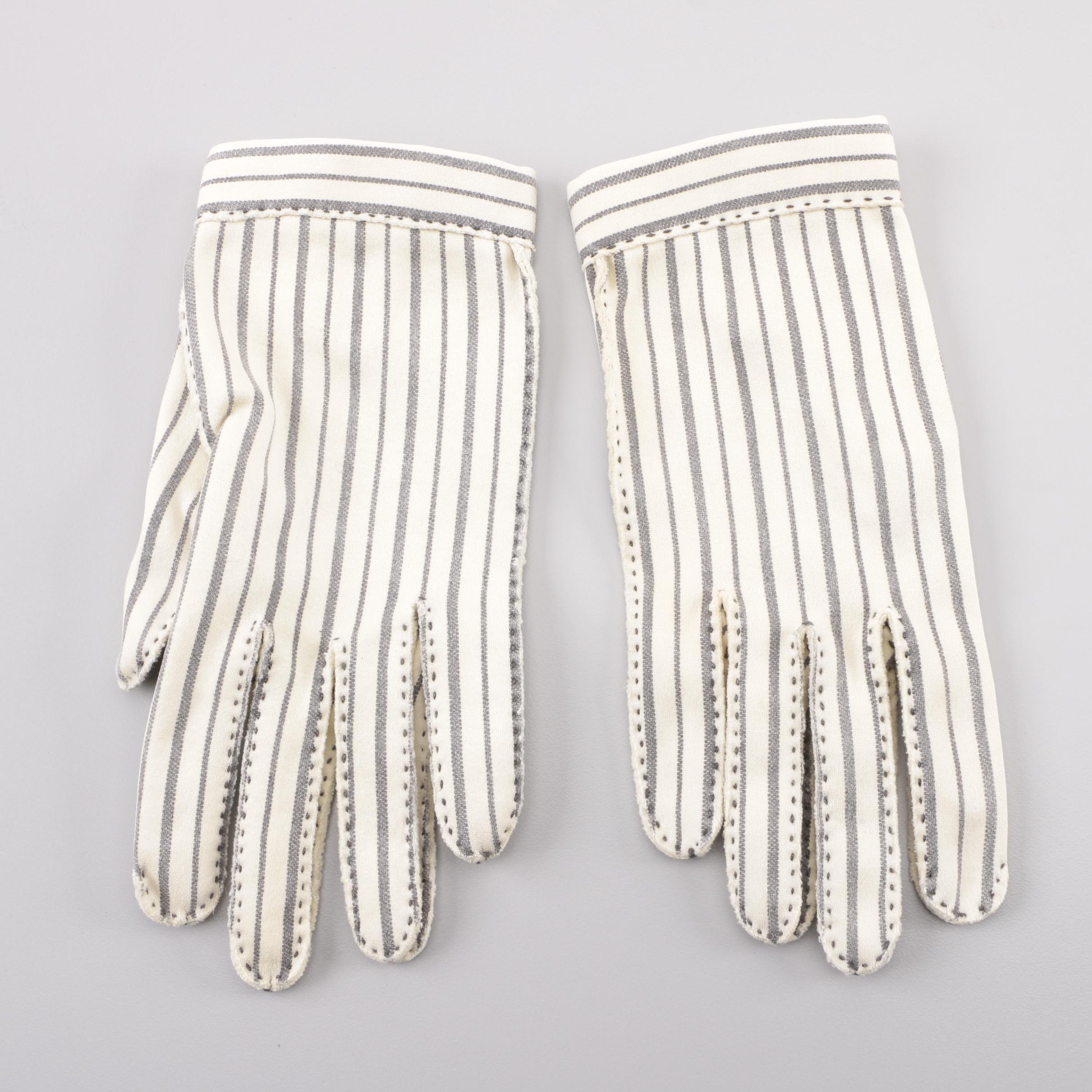 1950s Vintage Hermés of Paris Wear-Right Striped Gloves