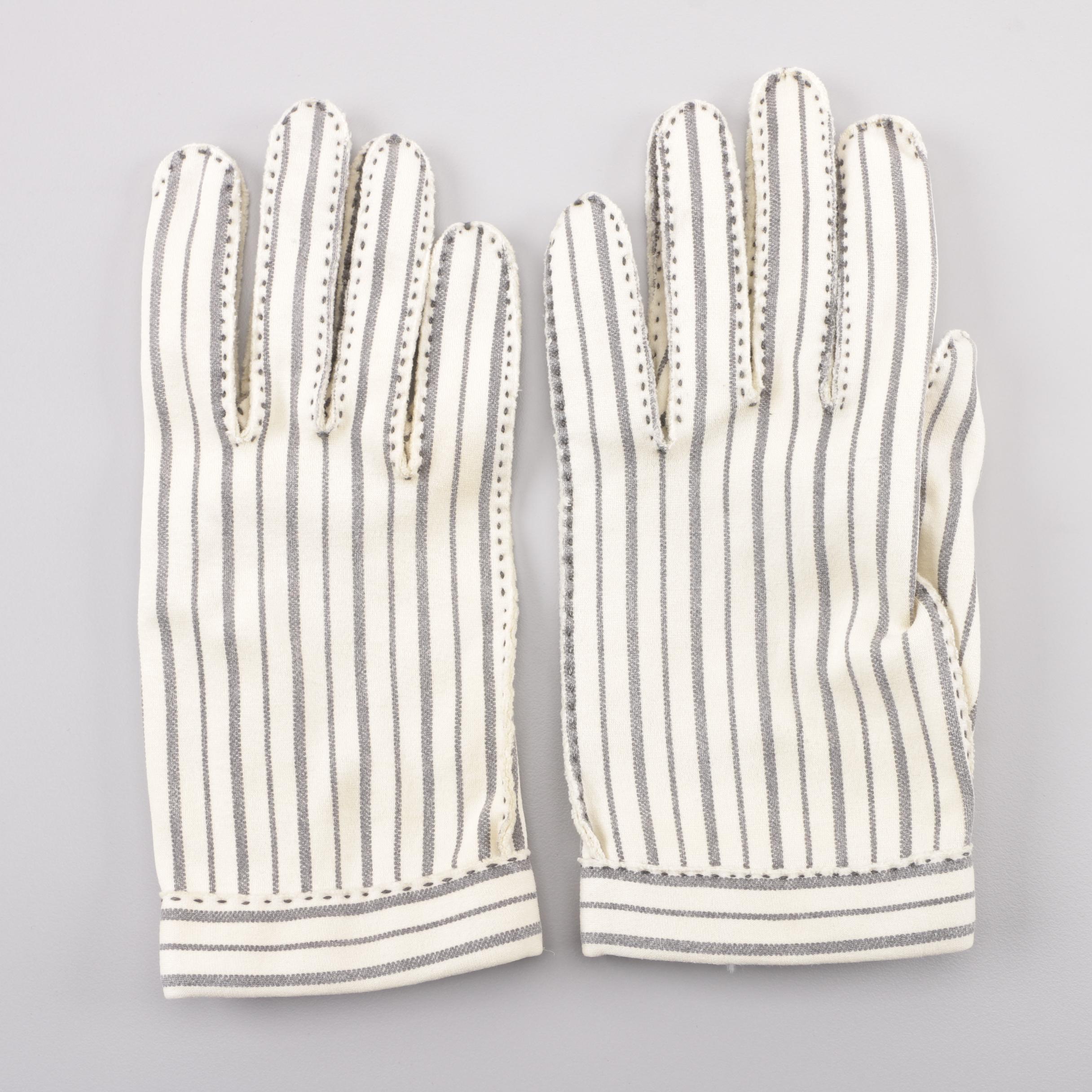 1950s Vintage Hermés of Paris Wear-Right Striped Gloves