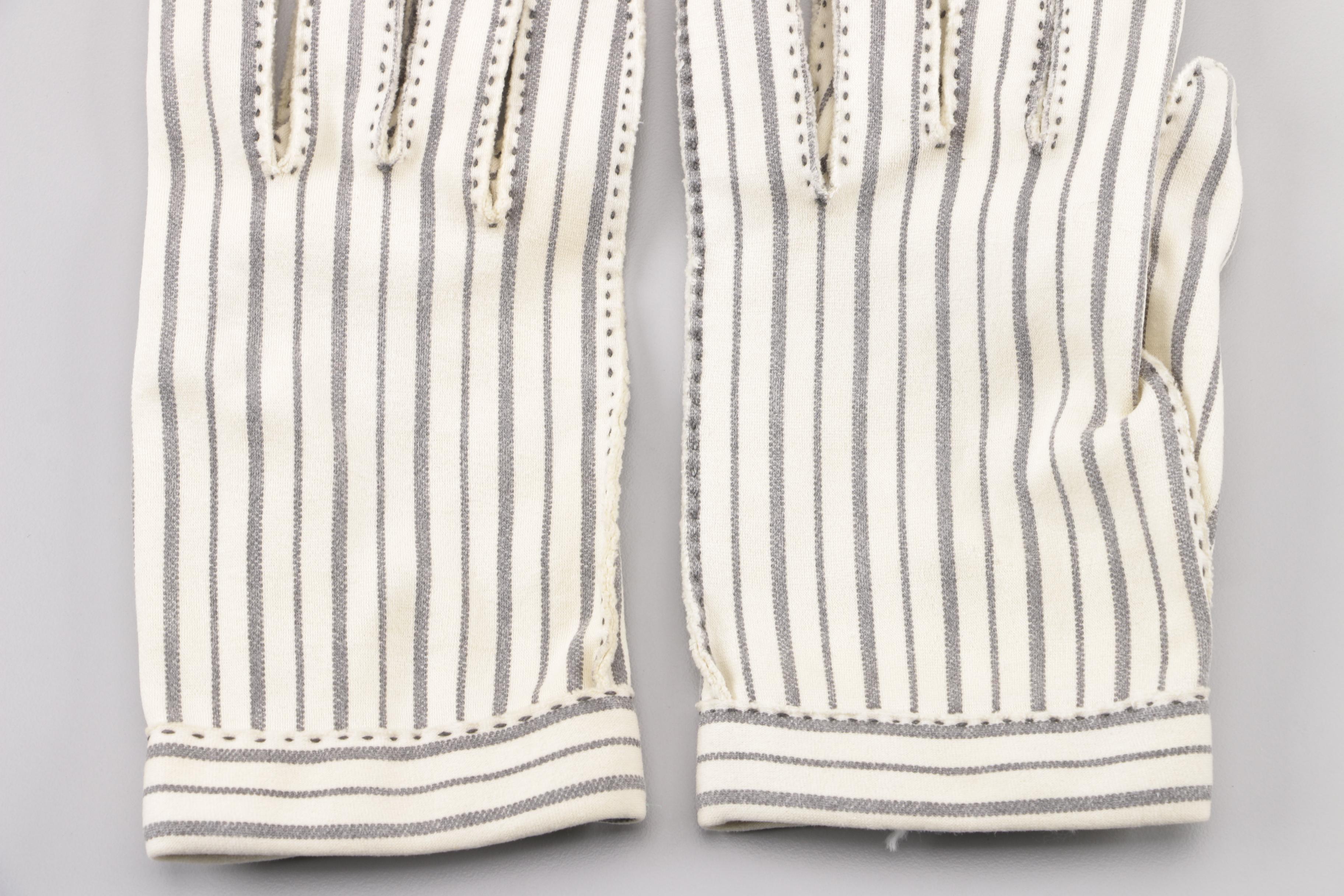 1950s Vintage Hermés of Paris Wear-Right Striped Gloves