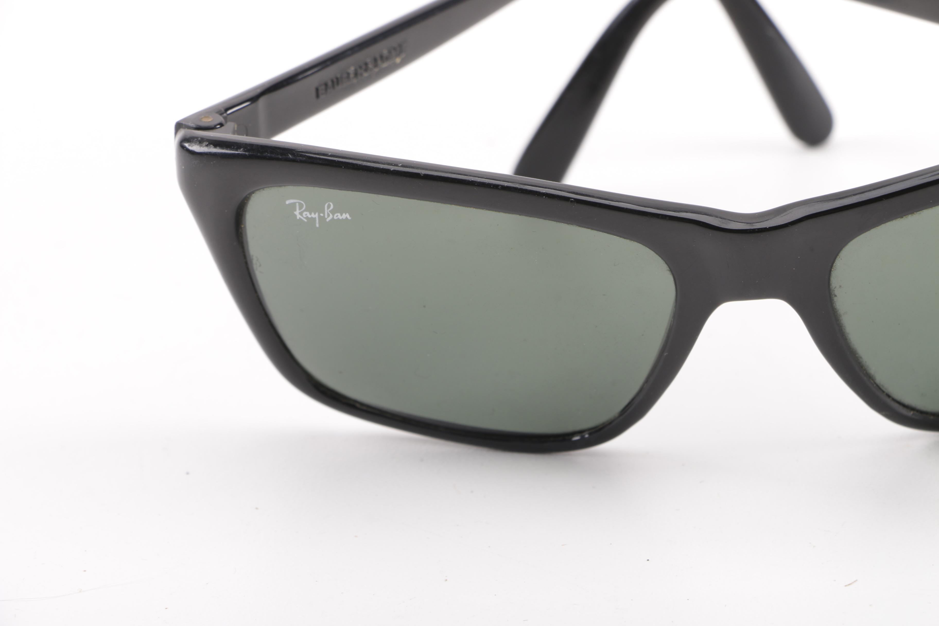 Vintage B&L Ray-Ban Cats Black Modified Square Sunglasses, Made in France