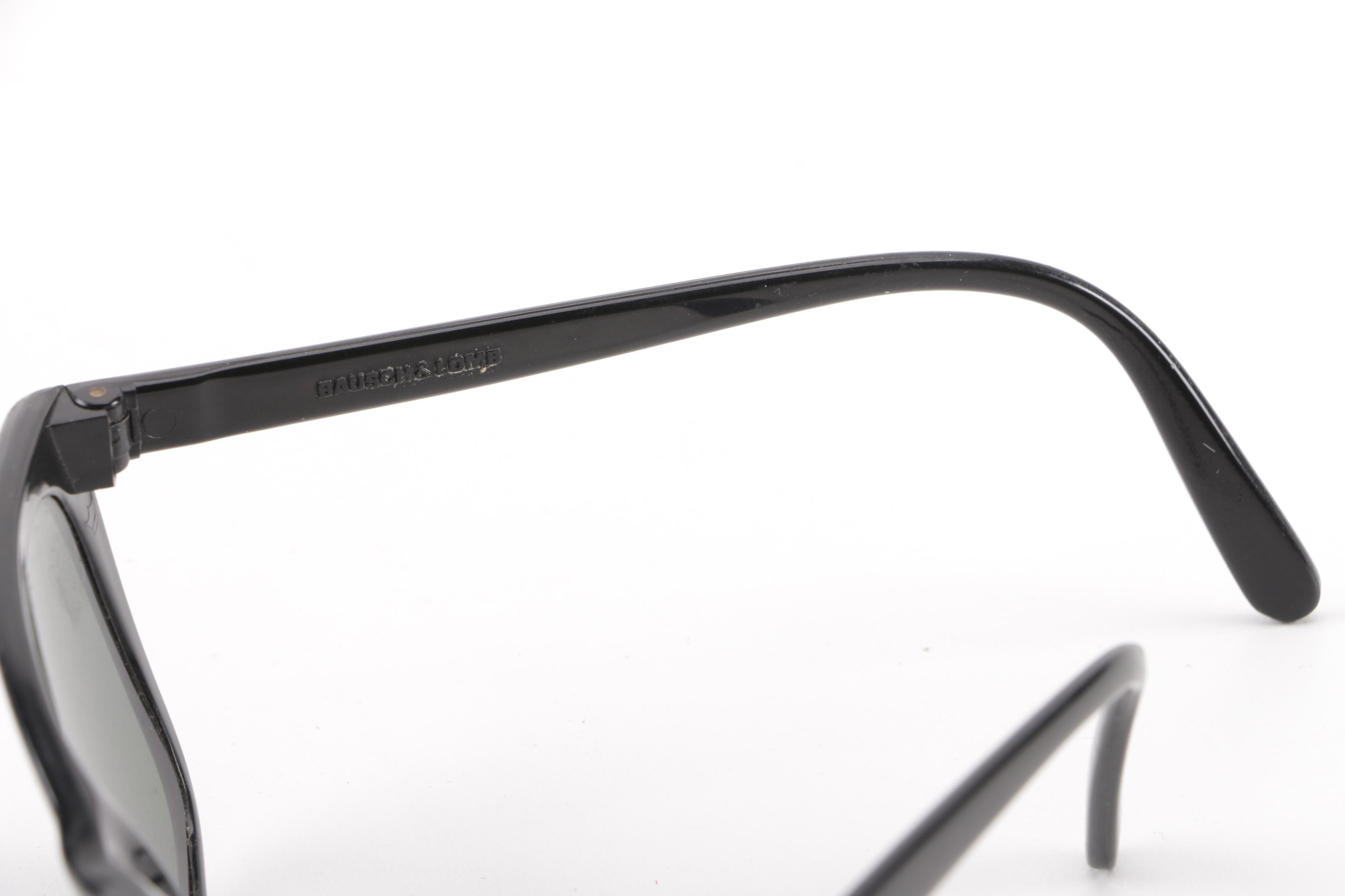 Vintage B&L Ray-Ban Cats Black Modified Square Sunglasses, Made in France