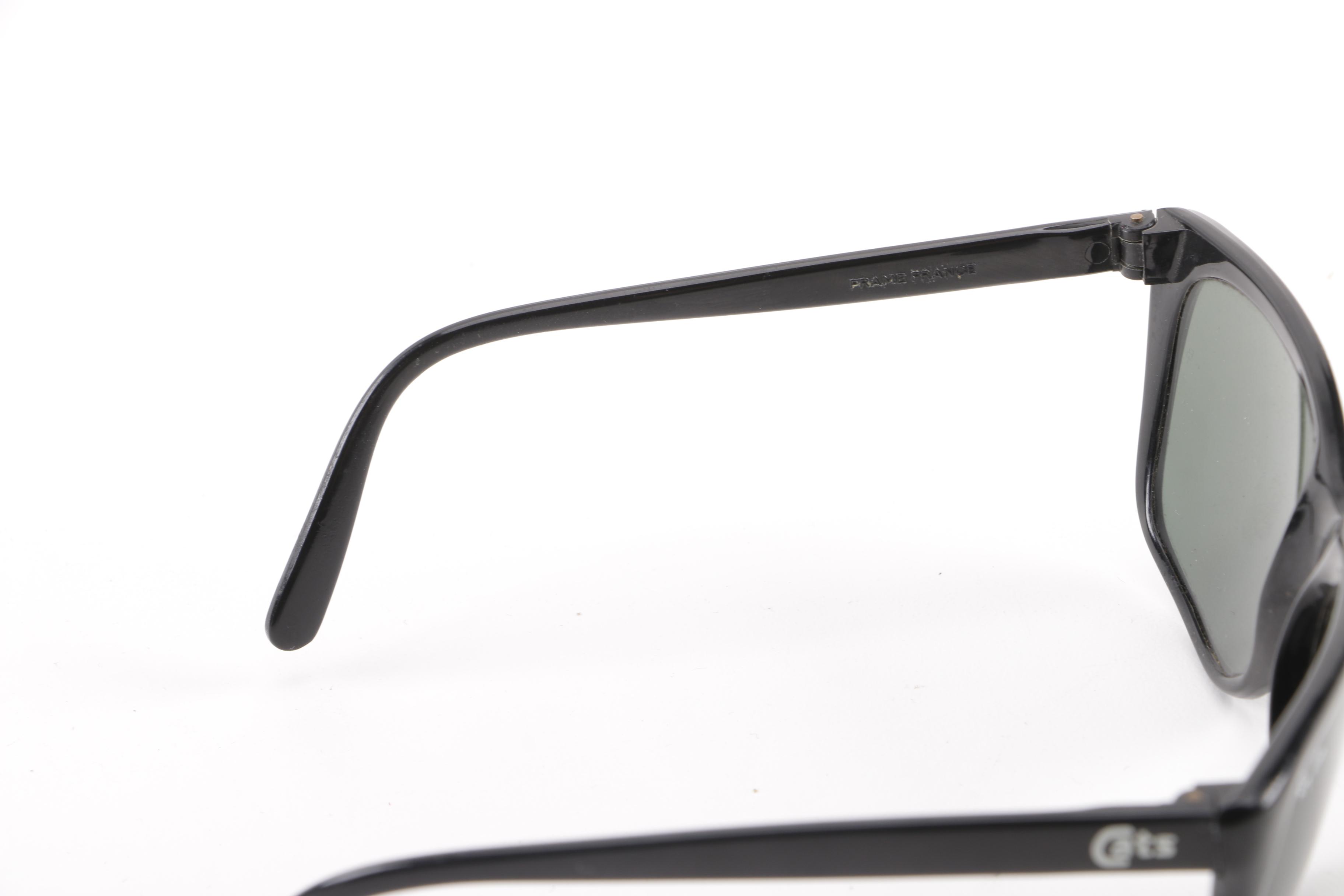 Vintage B&L Ray-Ban Cats Black Modified Square Sunglasses, Made in France