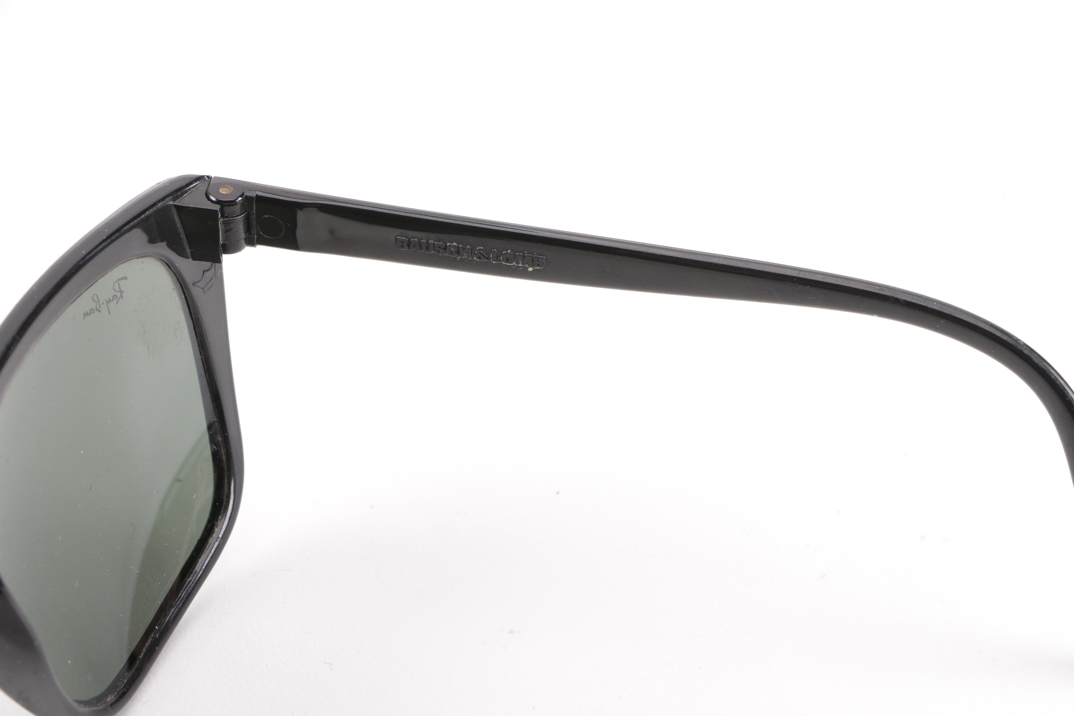 Vintage B&L Ray-Ban Cats Black Modified Square Sunglasses, Made in France