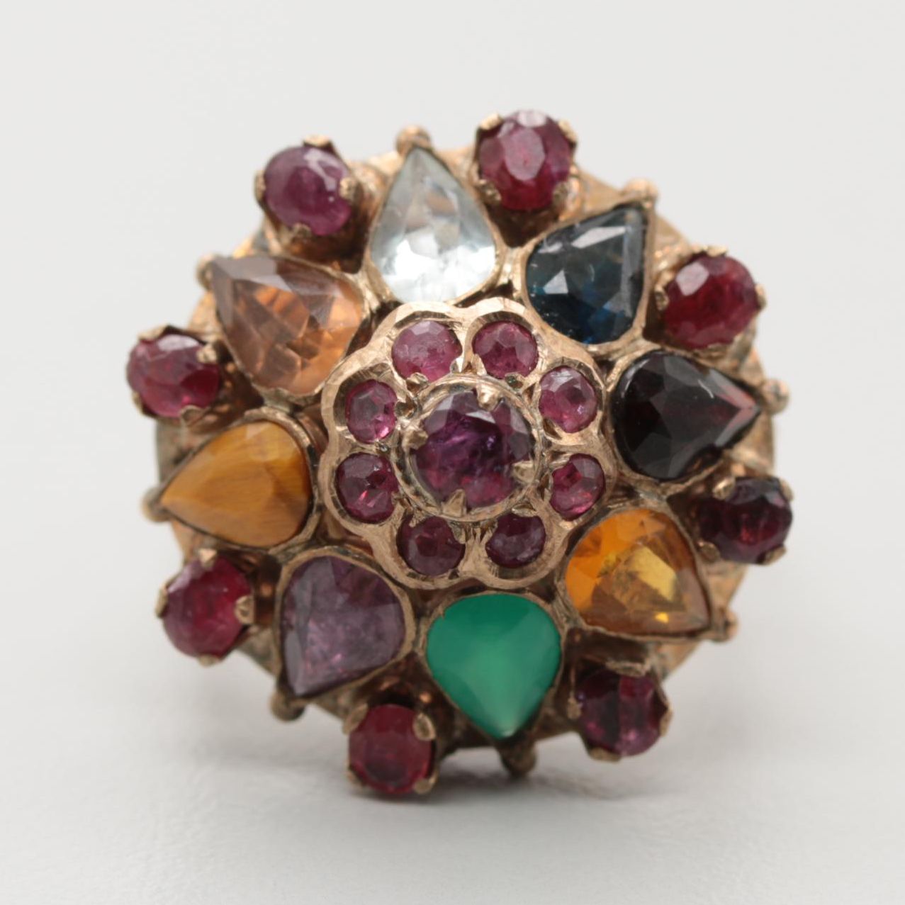 10K Yellow Gold Ruby Multi-Stone Ring