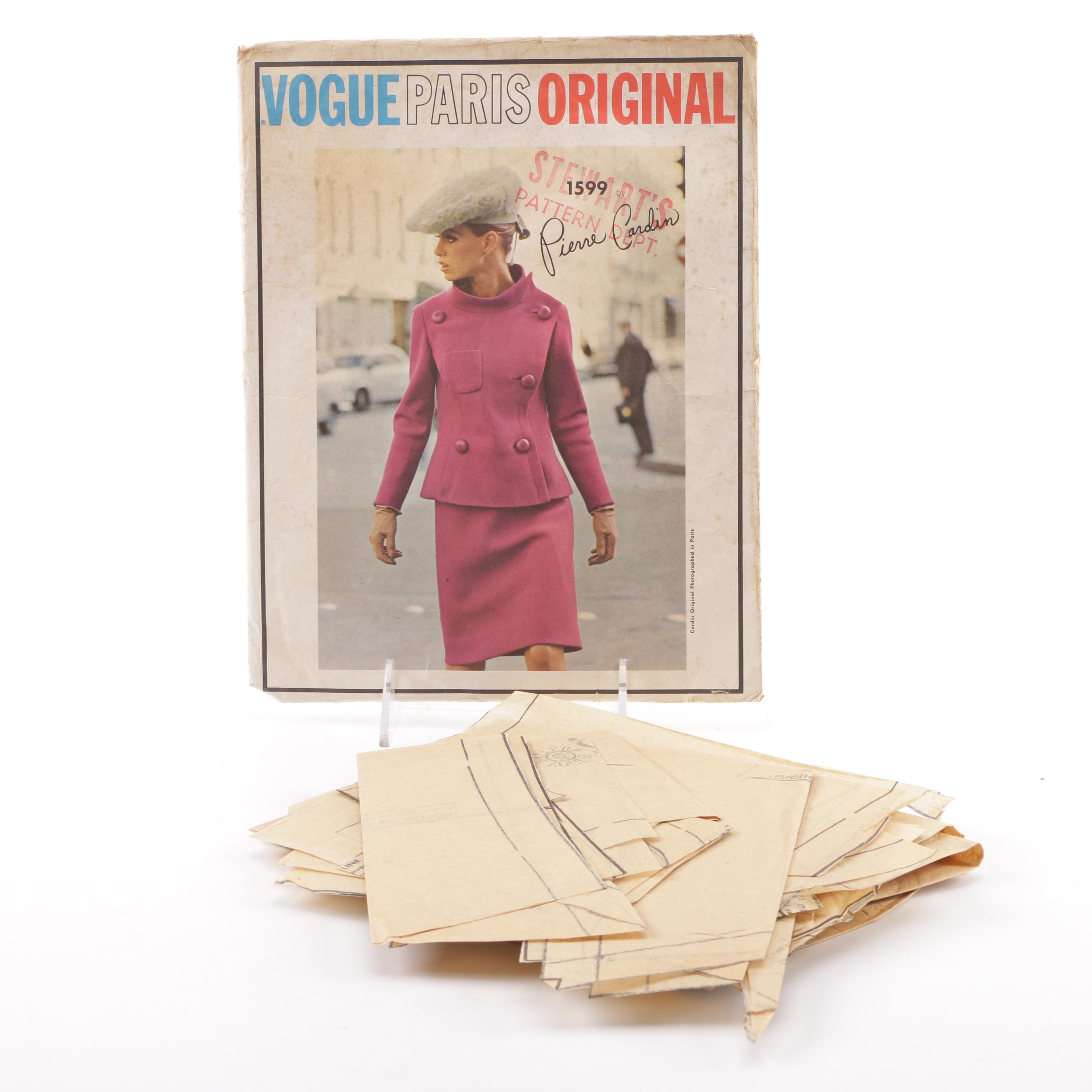 Vogue Paris Original Pierre Cardin Suit Sewing Pattern, c. 1960s