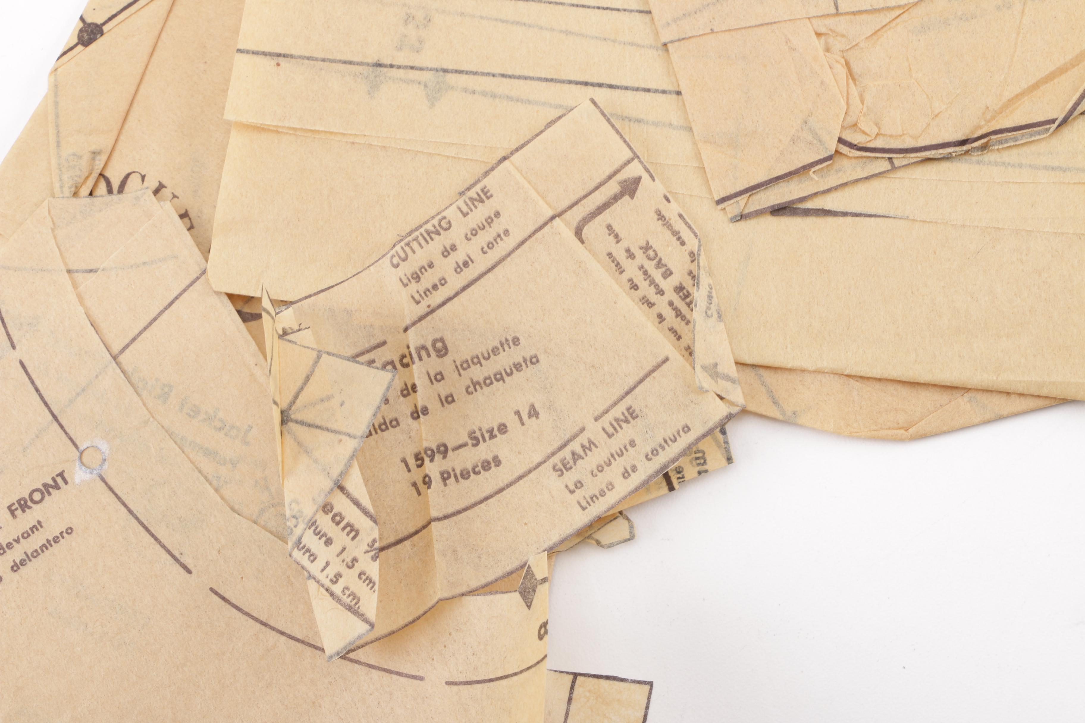 Vogue Paris Original Pierre Cardin Suit Sewing Pattern, c. 1960s