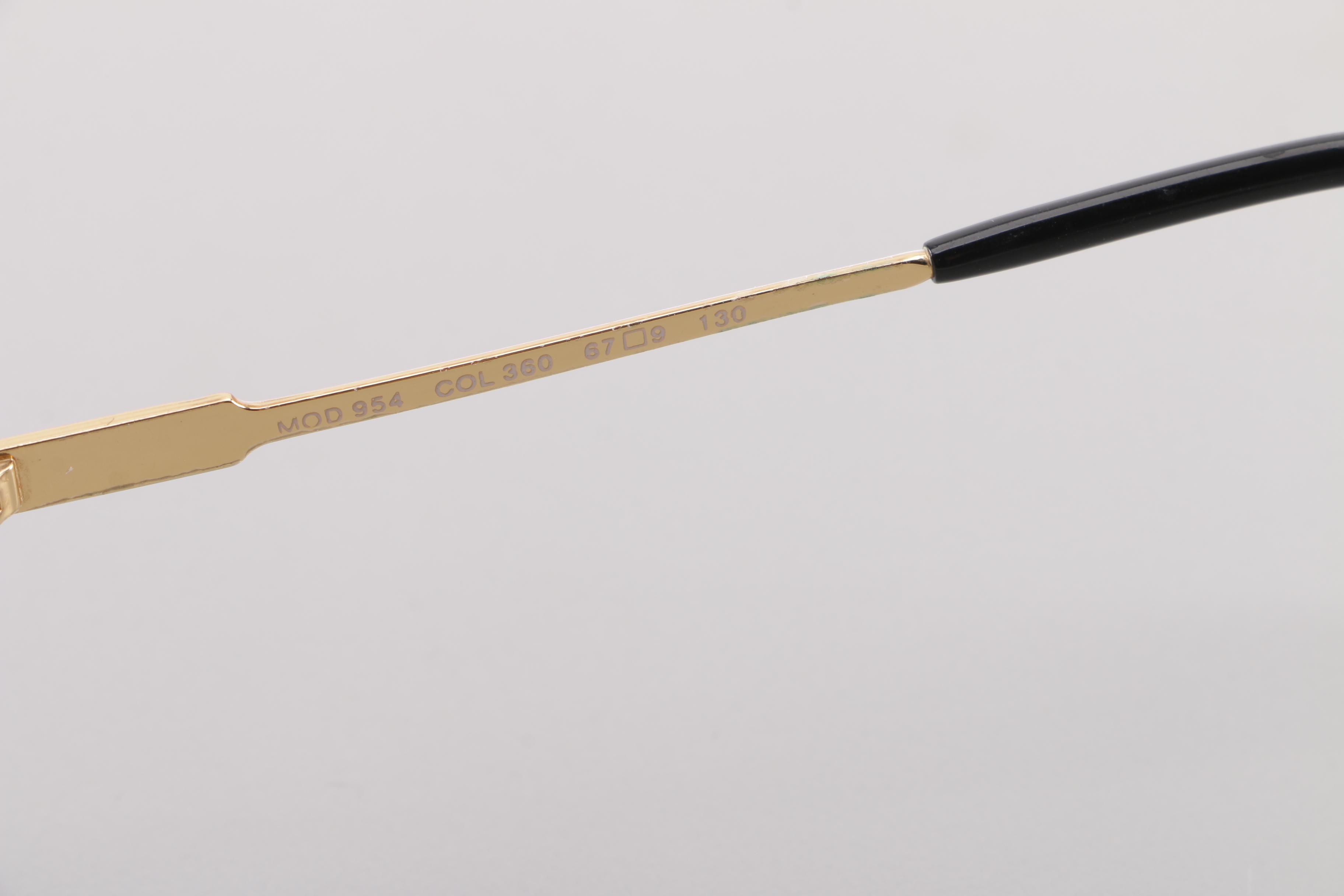 1980s Vintage Cazal 954 Gold Tone Flat Top Eyewear Frames, Made in Germany