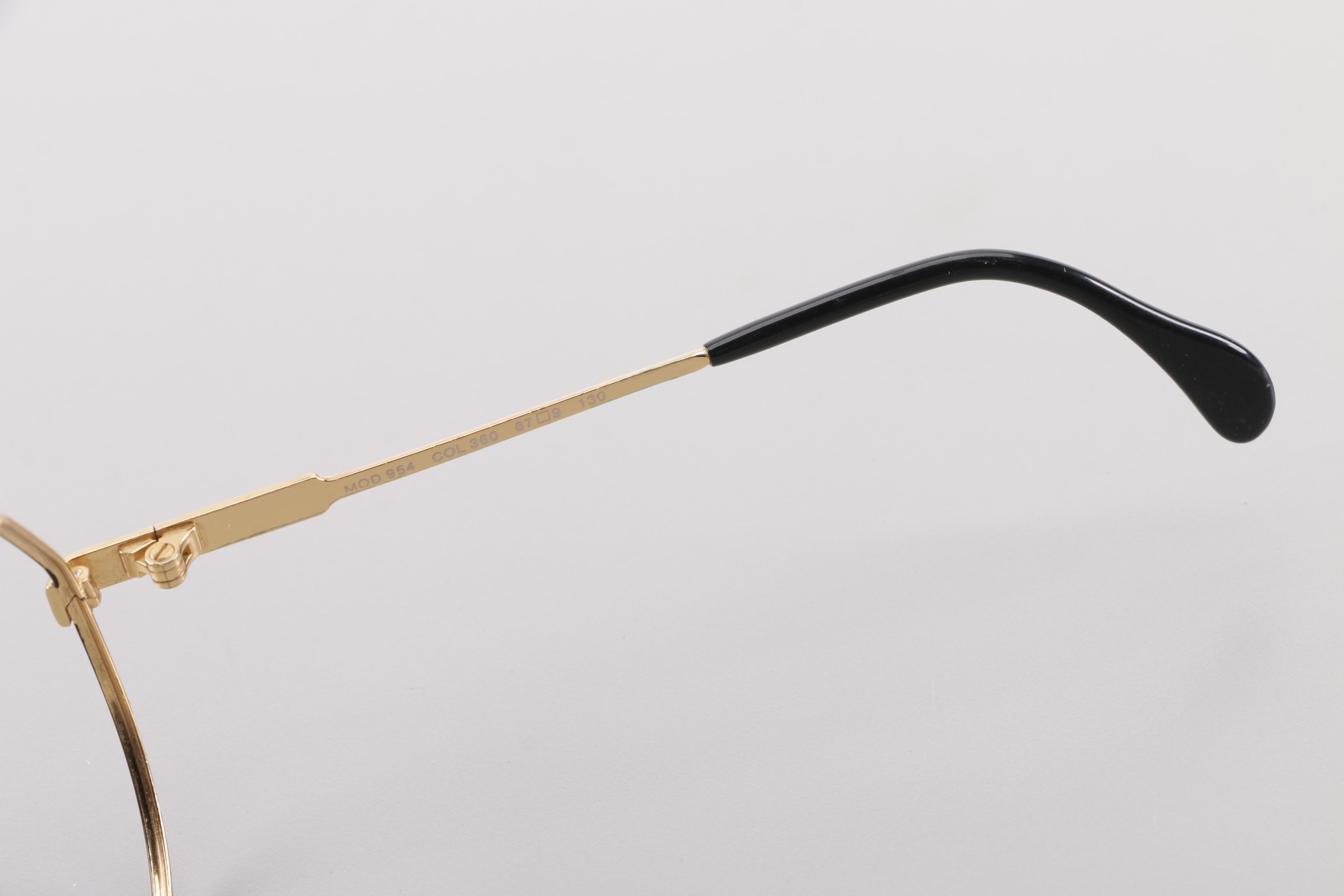 1980s Vintage Cazal 954 Gold Tone Flat Top Eyewear Frames, Made in Germany