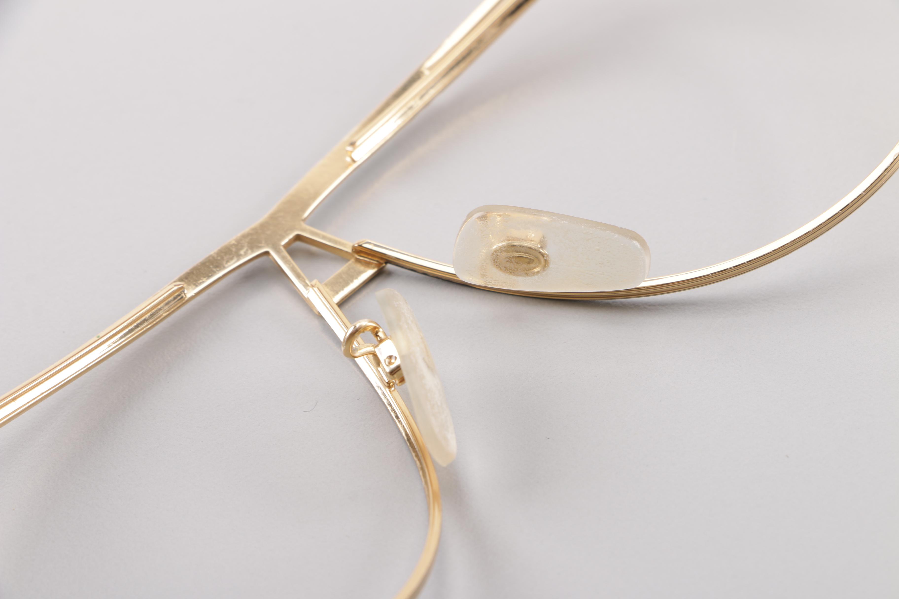 1980s Vintage Cazal 954 Gold Tone Flat Top Eyewear Frames, Made in Germany