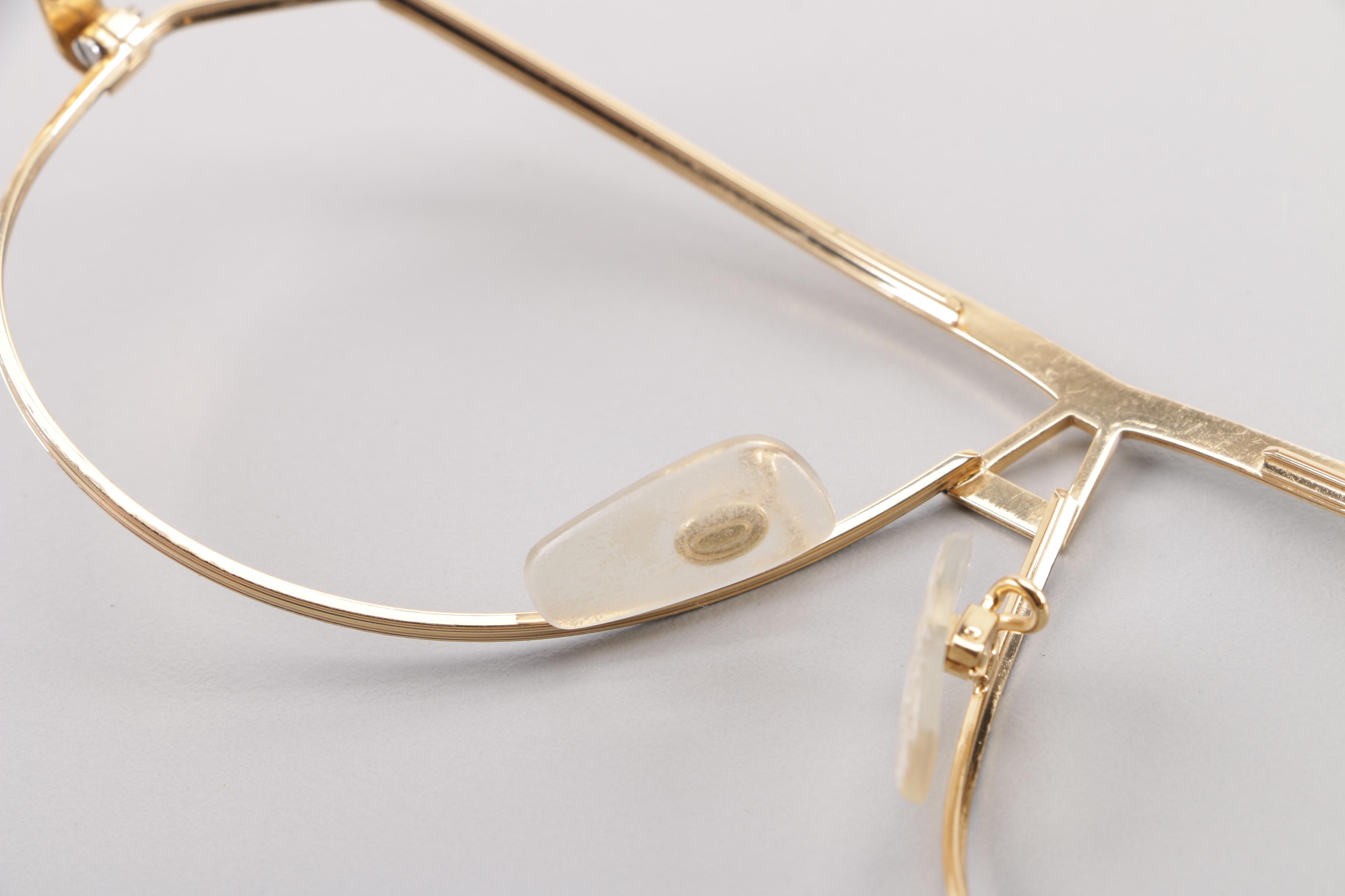 1980s Vintage Cazal 954 Gold Tone Flat Top Eyewear Frames, Made in Germany