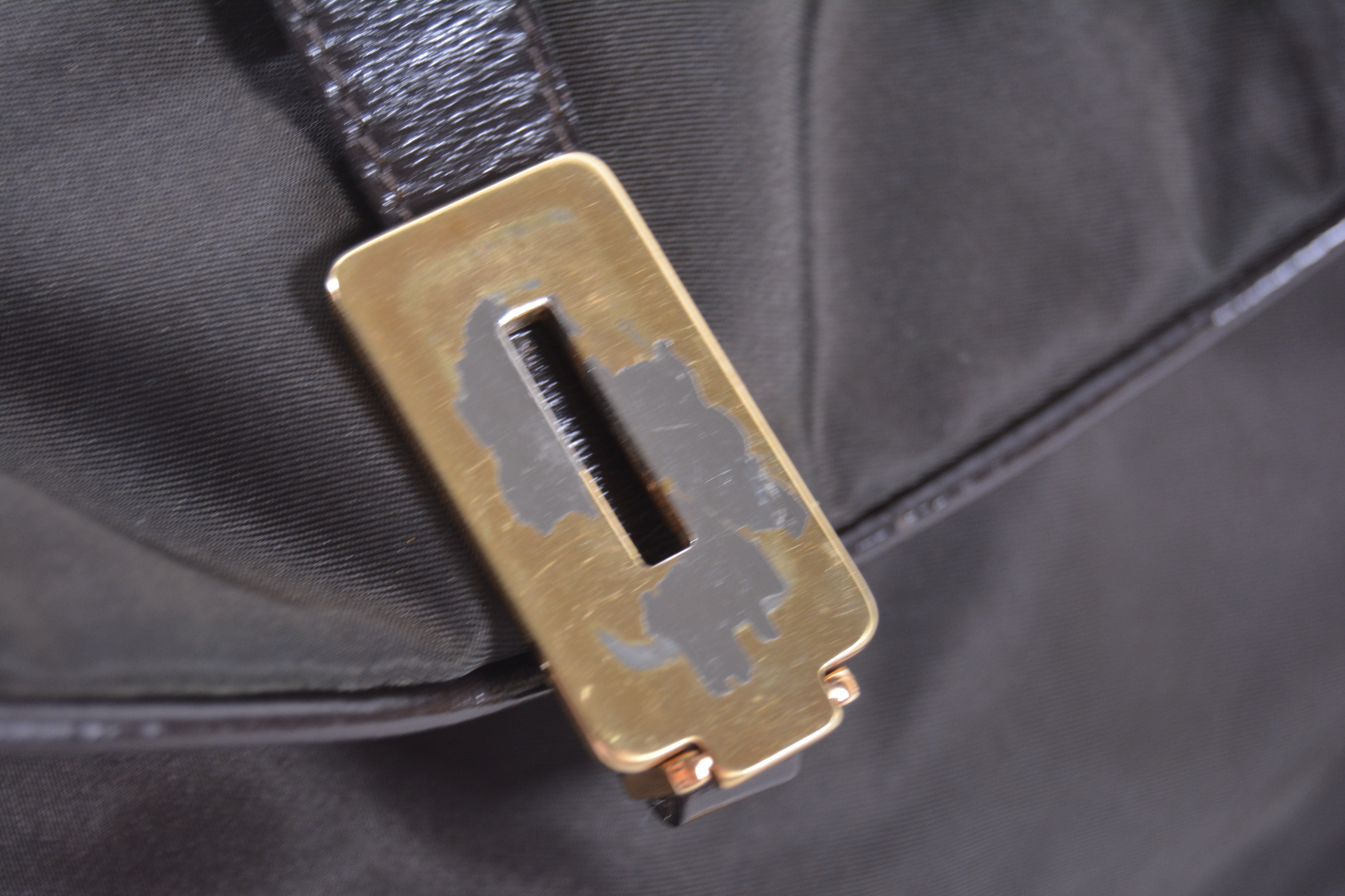 Prada Chocolate Brown Nylon and Leather Handbag