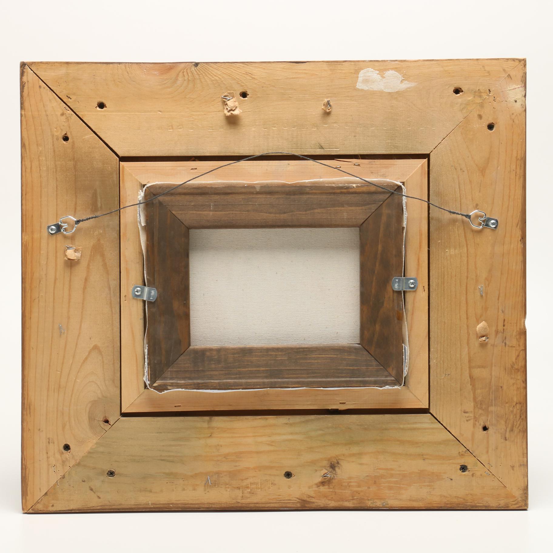 Oil Painting Portrait of Small White Dog