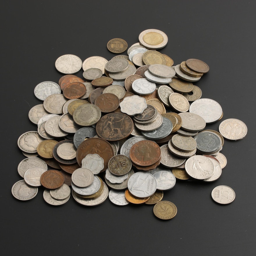 Group of Approximately 200 Foreign Coins