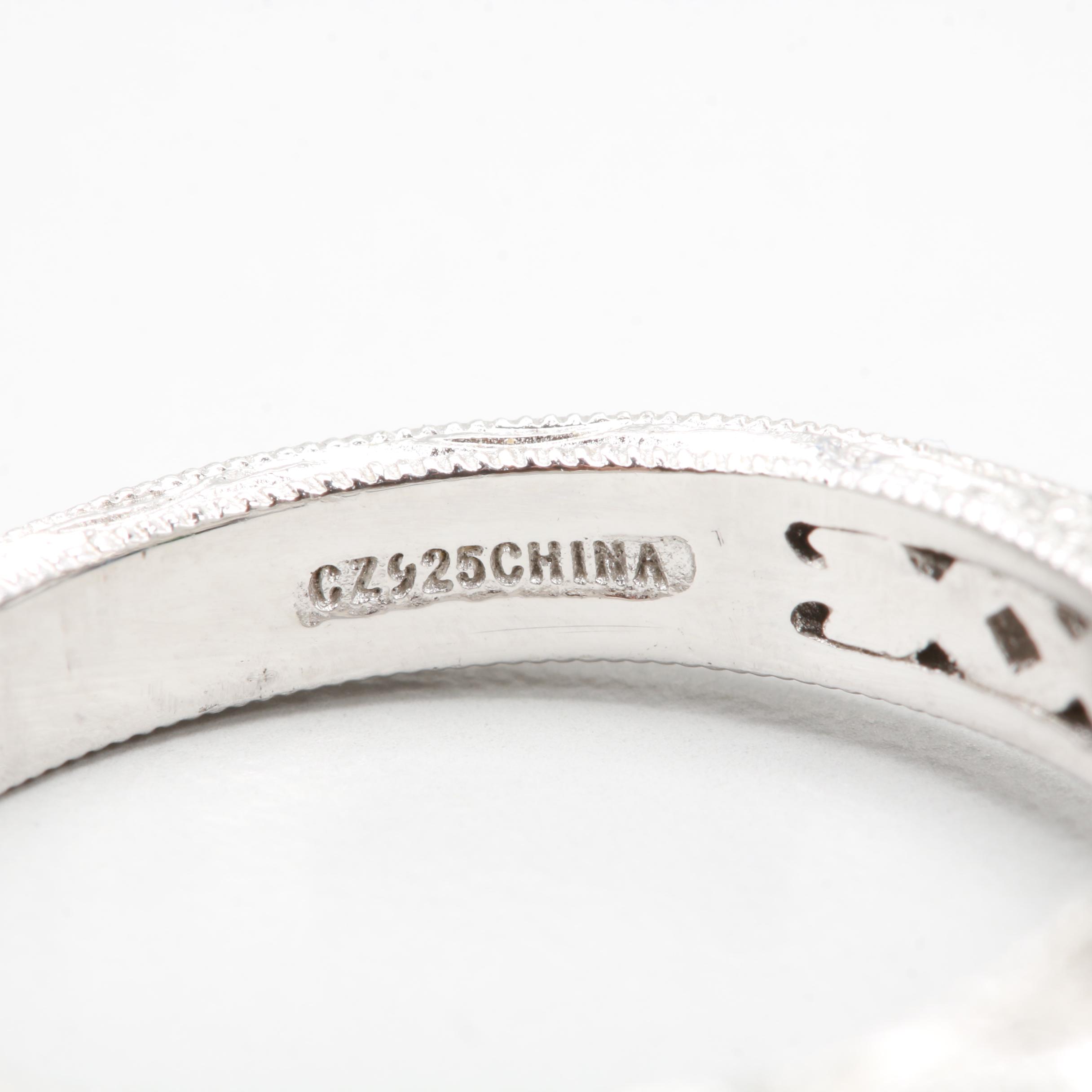 Tacori Sterling Silver Green and White Cubic Zirconia Ring