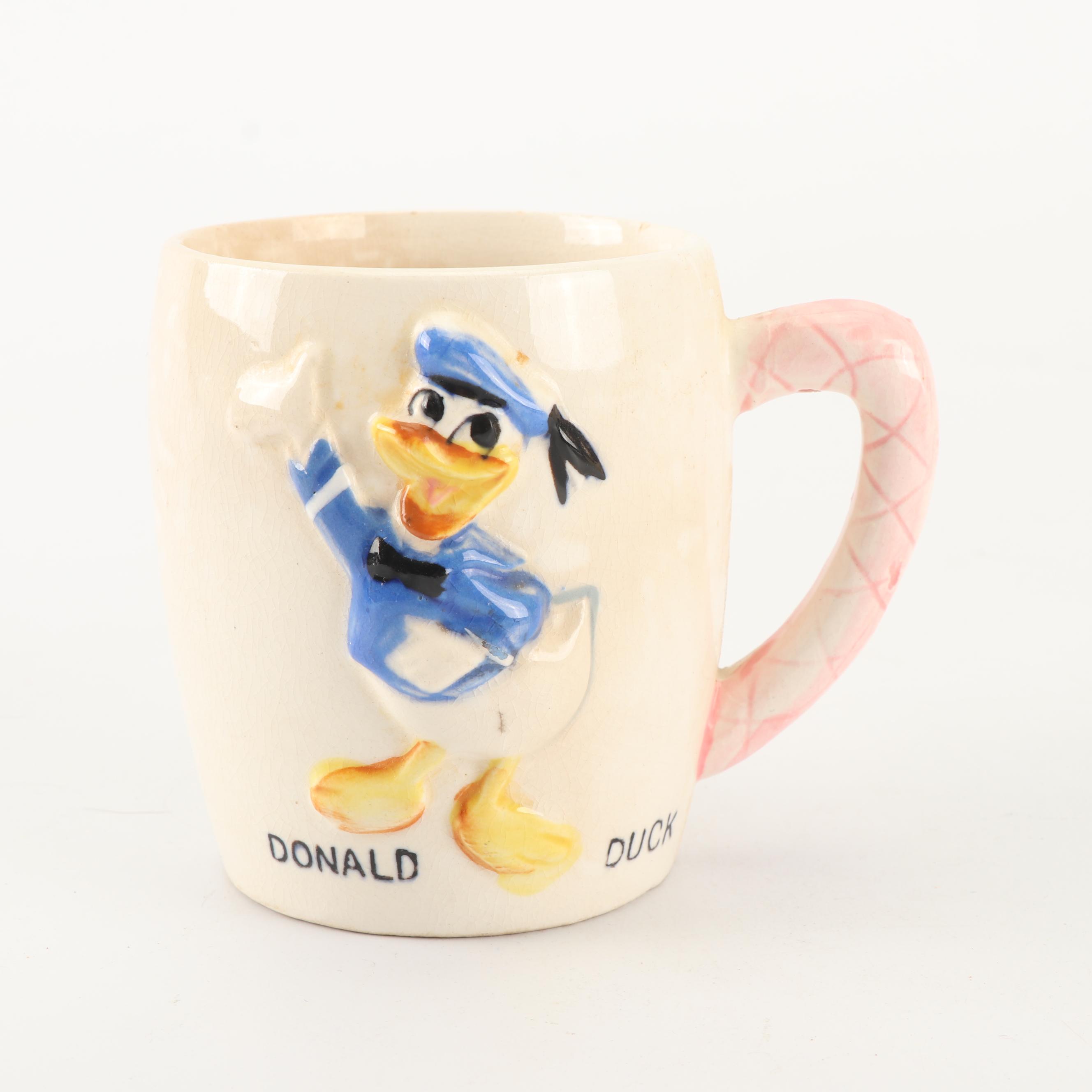 Vintage Children's Dinnerware featuring Excello Baby Dish and Donald Duck Cup