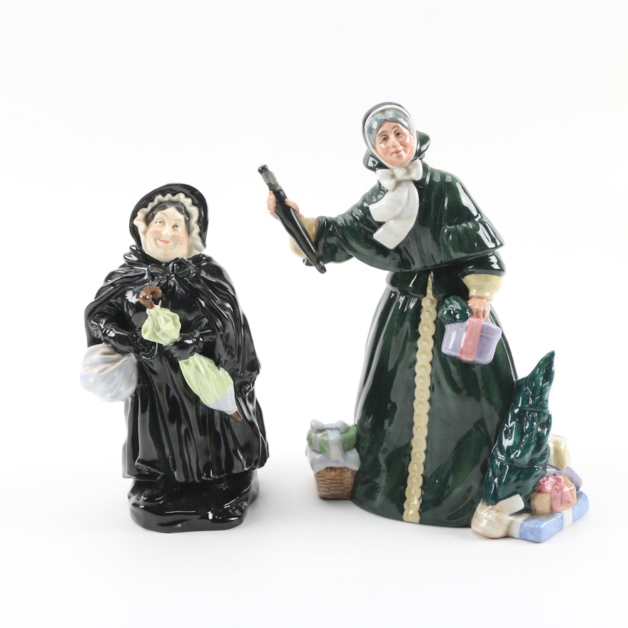 Royal Doulton "Sairey Gamp" and "Christmas Parcels" Figurines